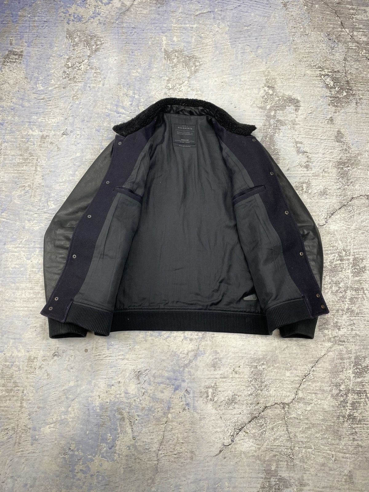 Allsaints Allsaints leather wool jacket bomber mens rare purple black Size US M / EU 48-50 / 2 - 10 Thumbnail