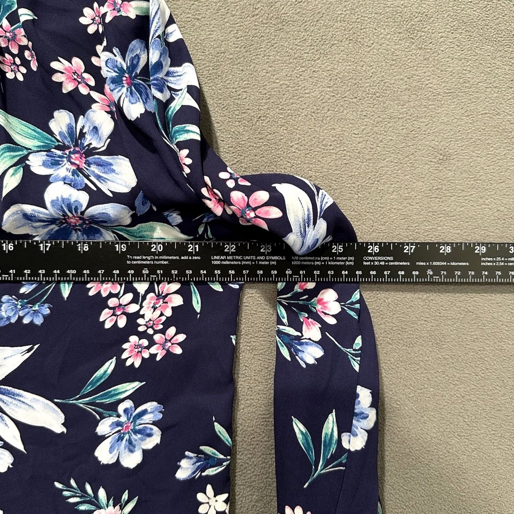 Vintage Counterparts Blouse Womens Blue Floral Print Split Neck Tunic 3/4 Sleeve Large Size L Size L / US 10 / IT 46 - 7 Thumbnail