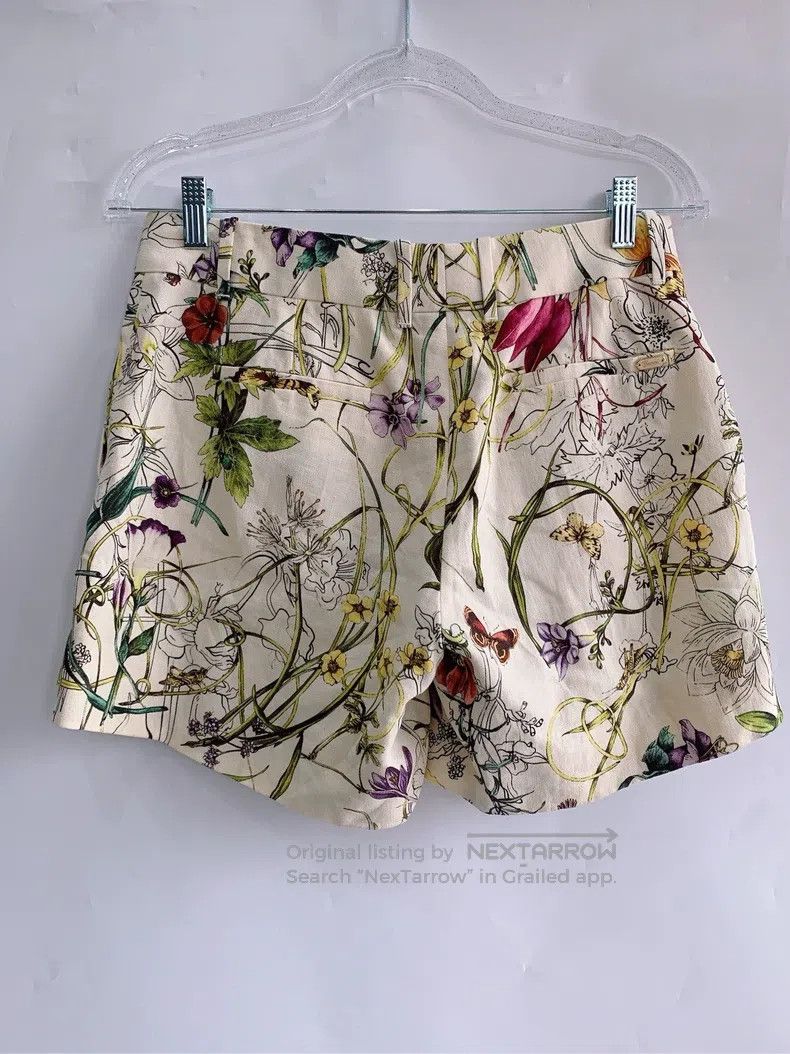 Gucci Gucci Floral beige shorts Size 27" / US 4 / IT 40 - 2 Thumbnail