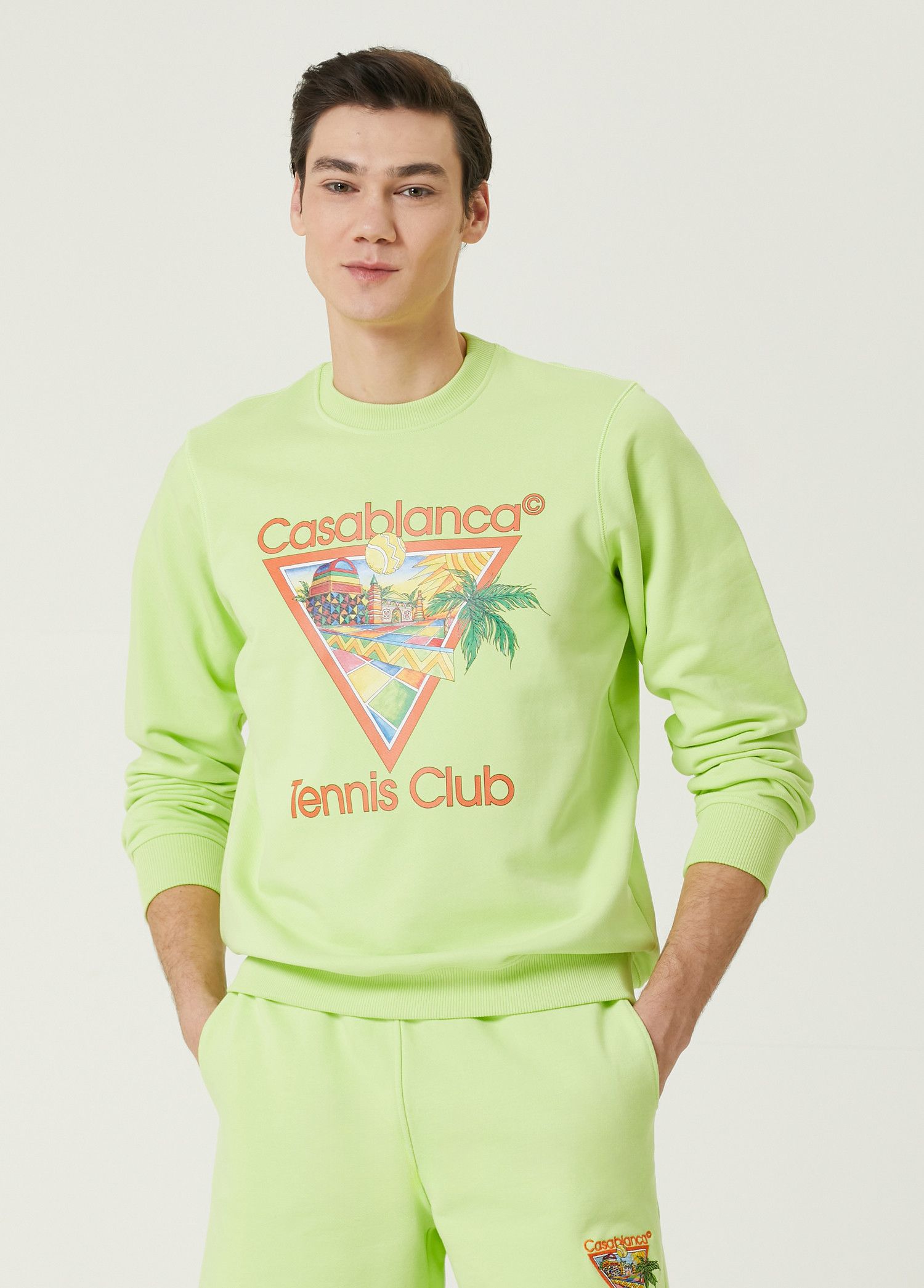 Casablanca CASABLANCA Afro Cubism Tennis Club green sweatshirt Medium q Size US M / EU 48-50 / 2 - 2 Thumbnail
