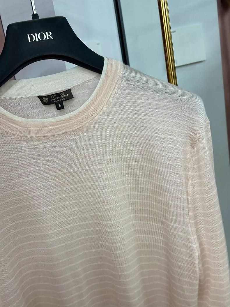 Loro Piana LORO PIANA Pink striped cashmere knit top Size S / US 4 / IT 40 - 2 Thumbnail