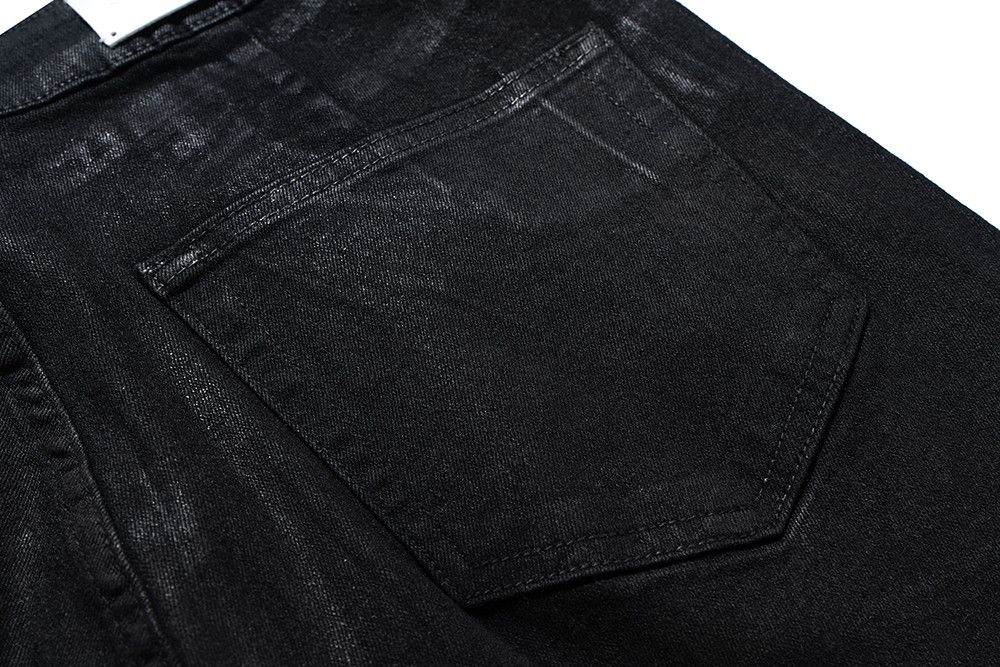 Jean Streetwear Black Glue Coated Boot Cut For Men Size US 33 - 6 Thumbnail