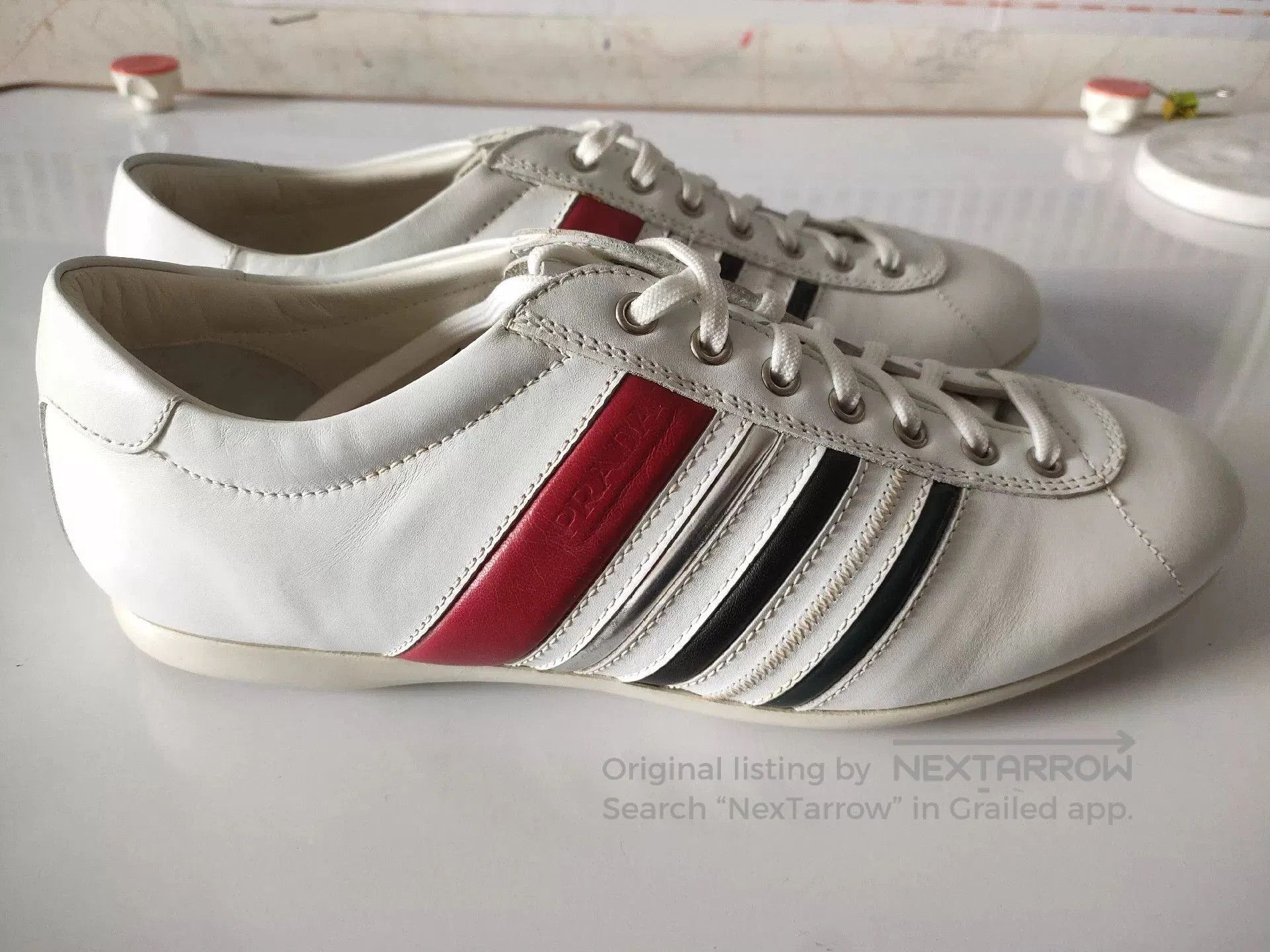 Prada Prada Men's Retro Leather Casual Sneakers. Size US 6.5 / EU 39-40 - 3 Thumbnail