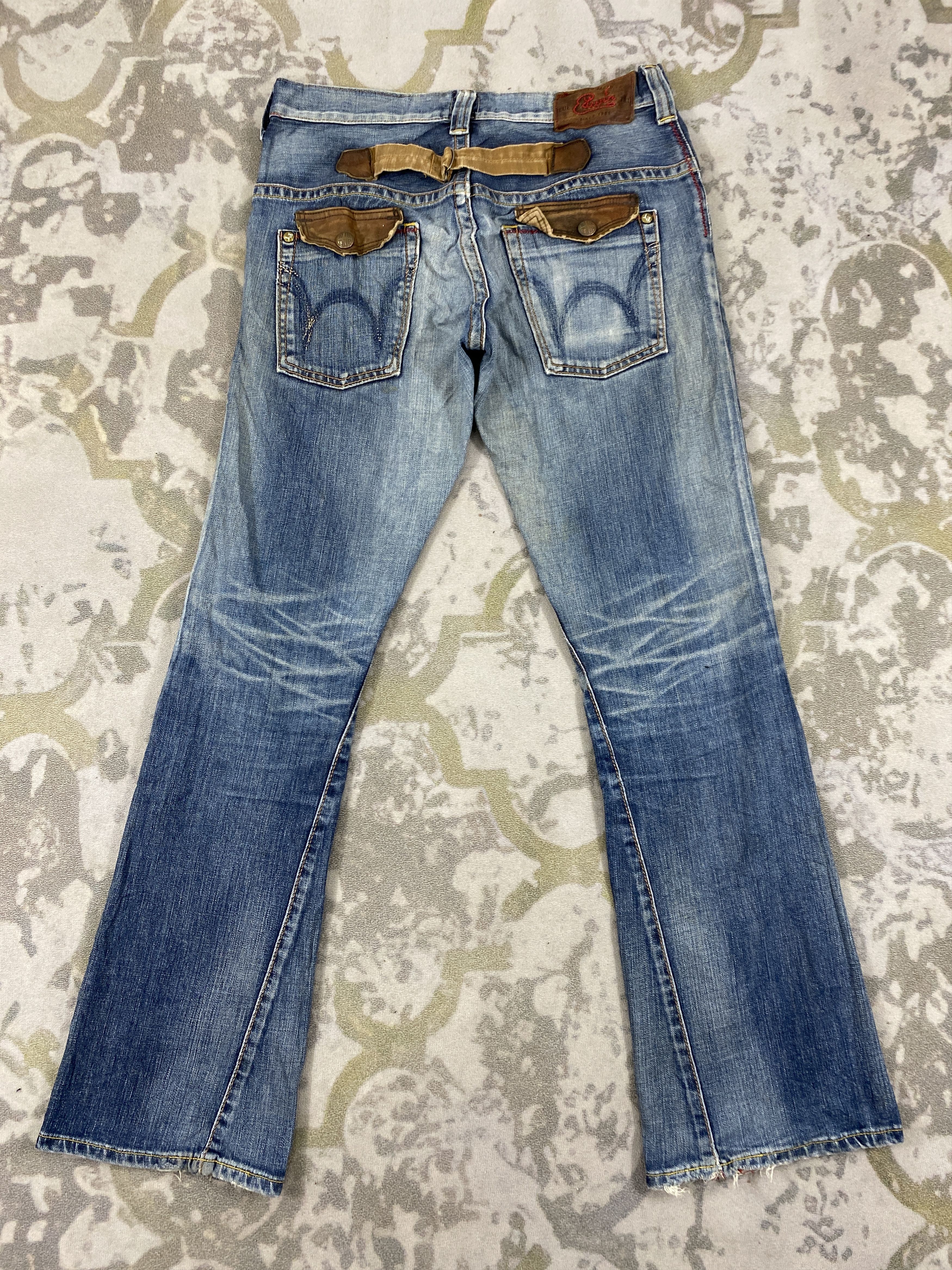 Kapital Edwin Jeans Japan 503 Blue Trip Distressed Mud Washed-JN3800 Size US 35 - 2 Thumbnail