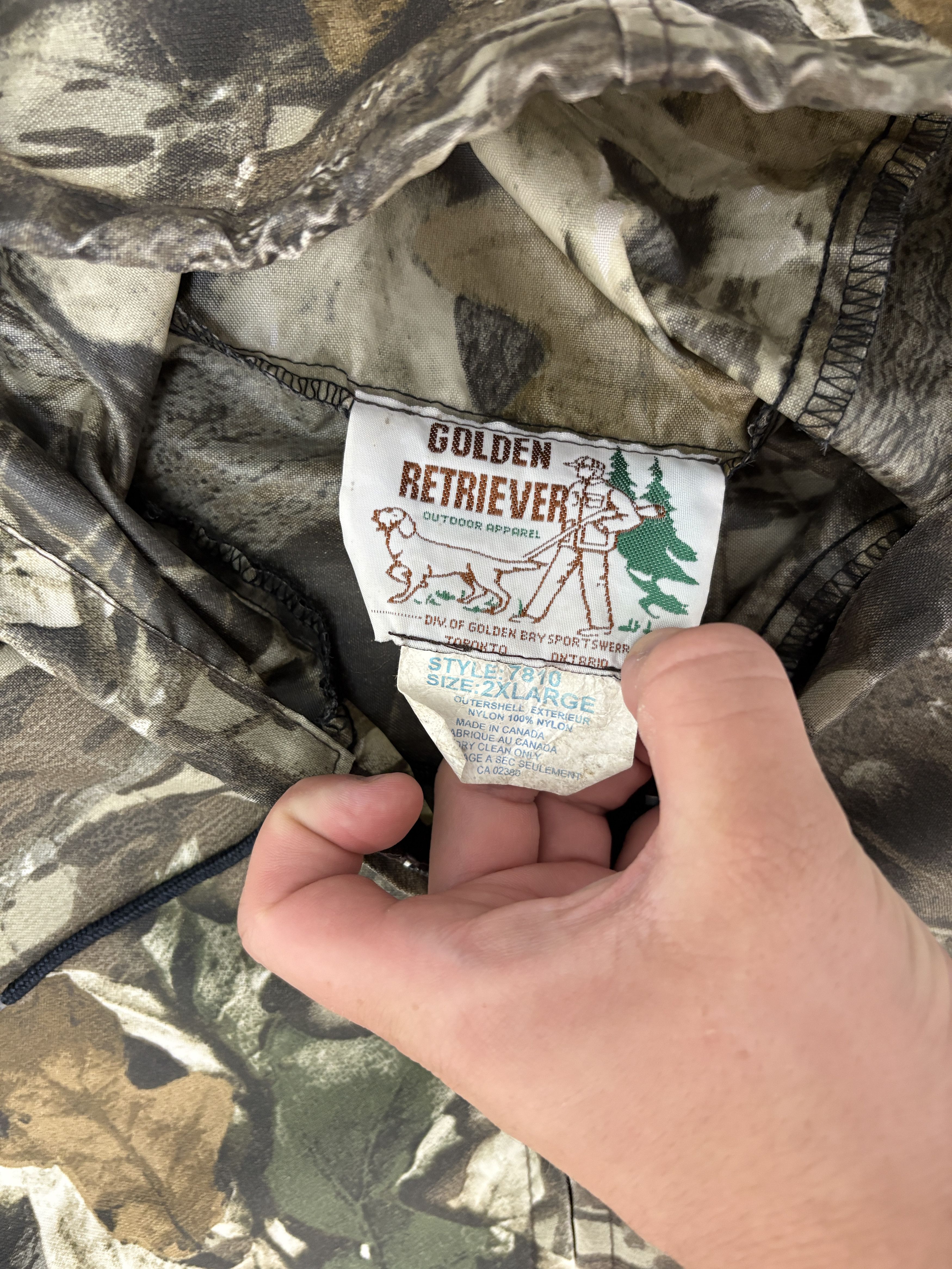 Vintage Golden Retriever Outdoor Apparel Vintage Camo Windbreaker Size US XXL / EU 58 / 5 - 6 Thumbnail