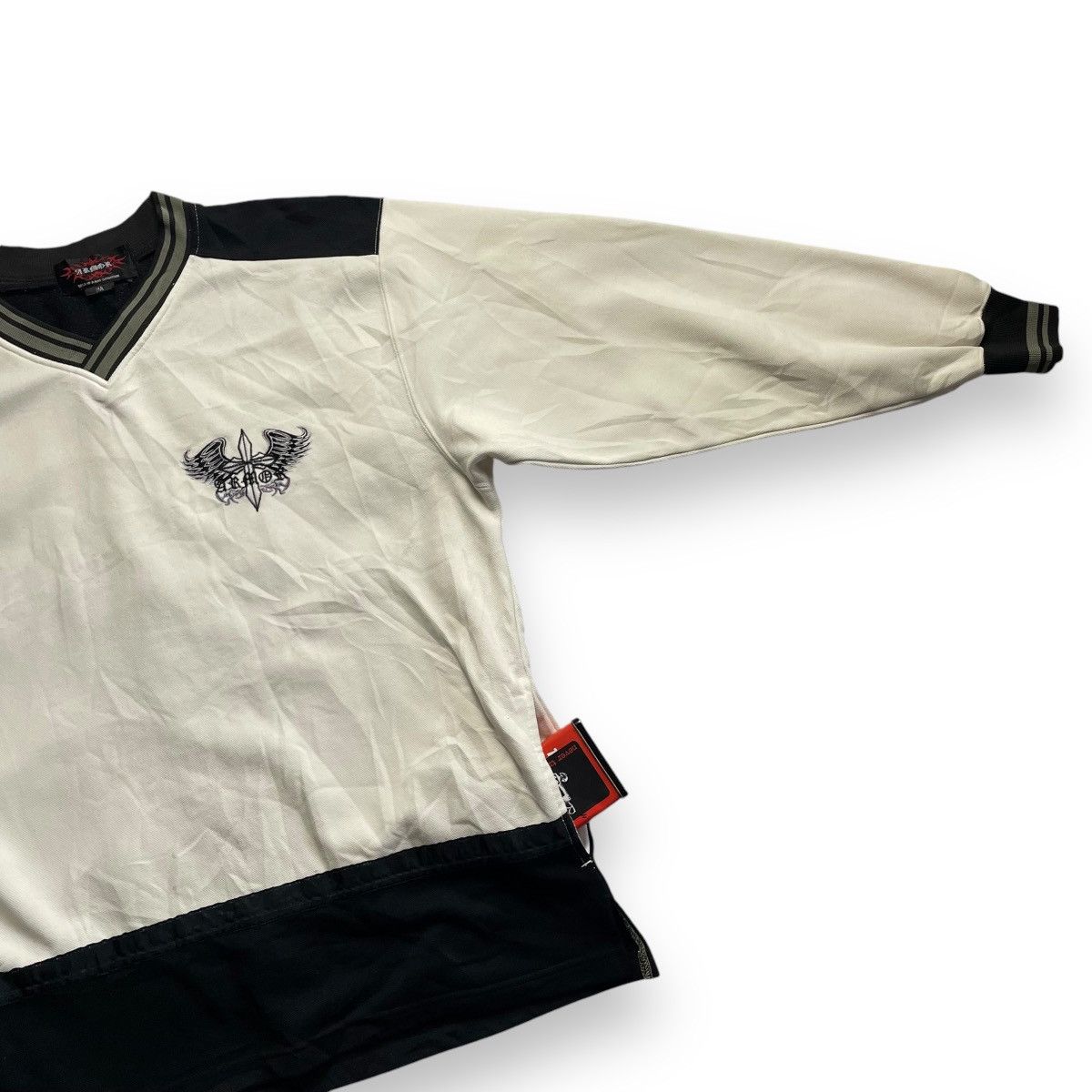 If Six Was Nine 🇯🇵☠️ ARMOR WORDING CROSS 2 TONES KNITTED SWEATSHIRT Size US L / EU 52-54 / 3 - 10 Thumbnail