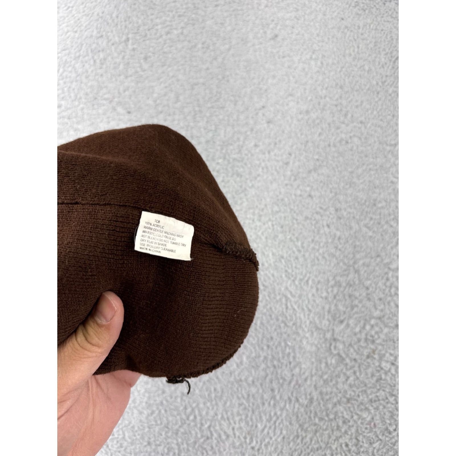 Vintage VINTAGE Beanie Hat Adult One Size Brown Knit 100% Acrylic Winter Ski Snow Snowboard - Beanie, Brown, One Size, Men Size ONE SIZE - 5 Thumbnail
