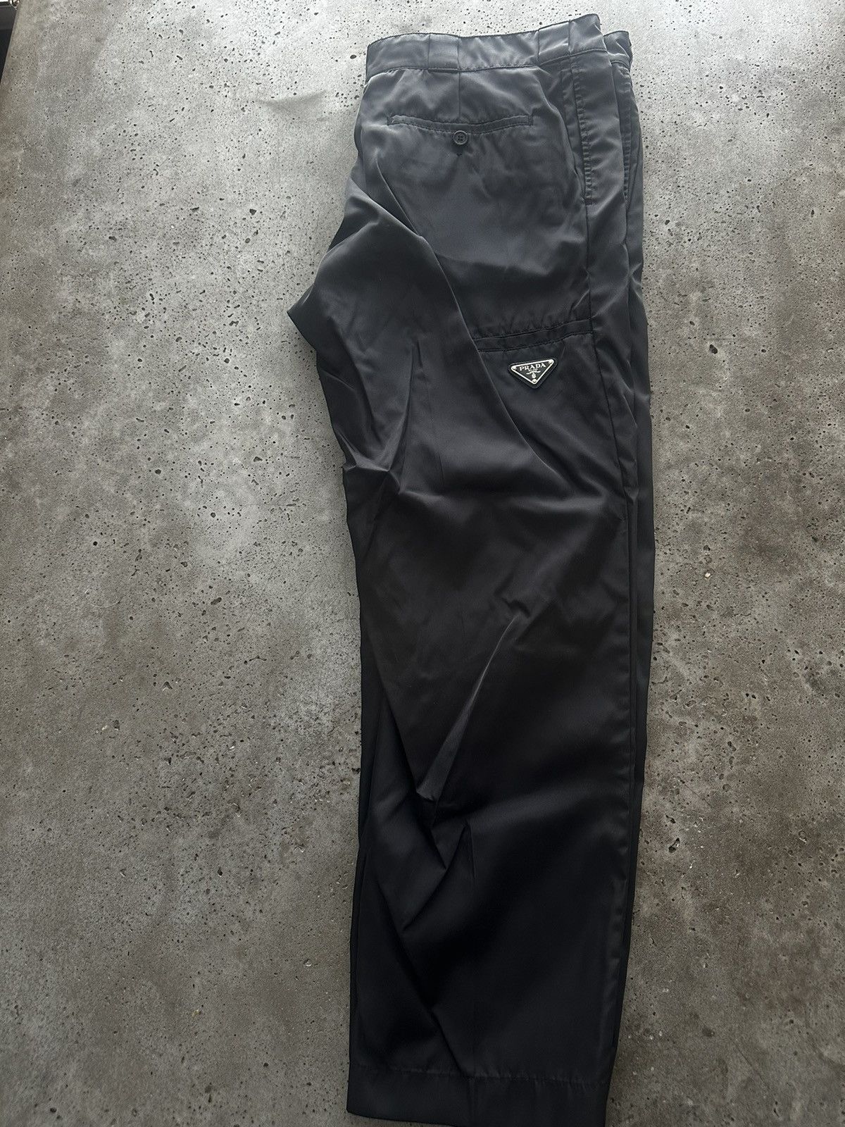 Prada PRADA Re-Nylon Logo Plate Dress Pants | Grailed