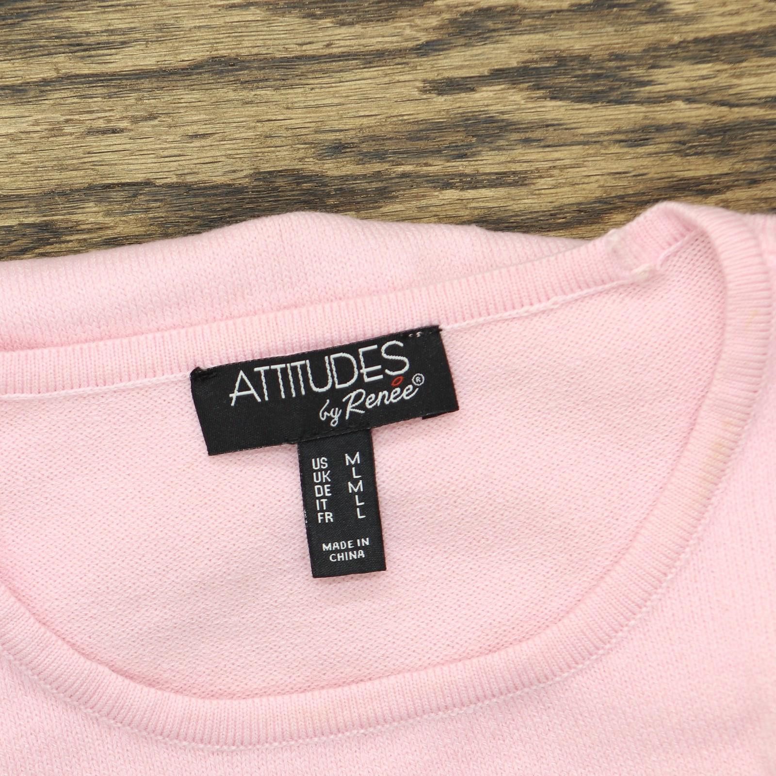 Attitudes by Renee Attitudes By Renee Neck Pullover Sweater Pink Lemonade M Size M / US 6-8 / IT 42-44 - 3 Thumbnail
