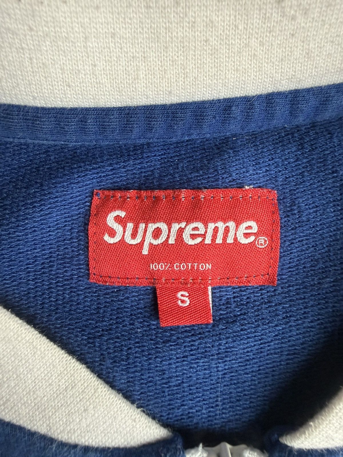 Supreme Supreme Bar Logo Half Zip Top (Royal) Size US S / EU 44-46 / 1 - 4 Thumbnail