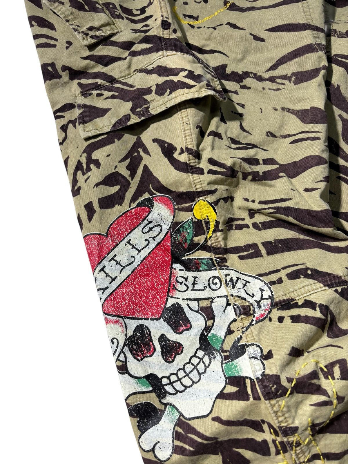 Ed Hardy Y2K Ed Hardy Tiger Printed Camo Cargo Pants Baggy RARE Rap Size US 34 / EU 50 - 7 Thumbnail