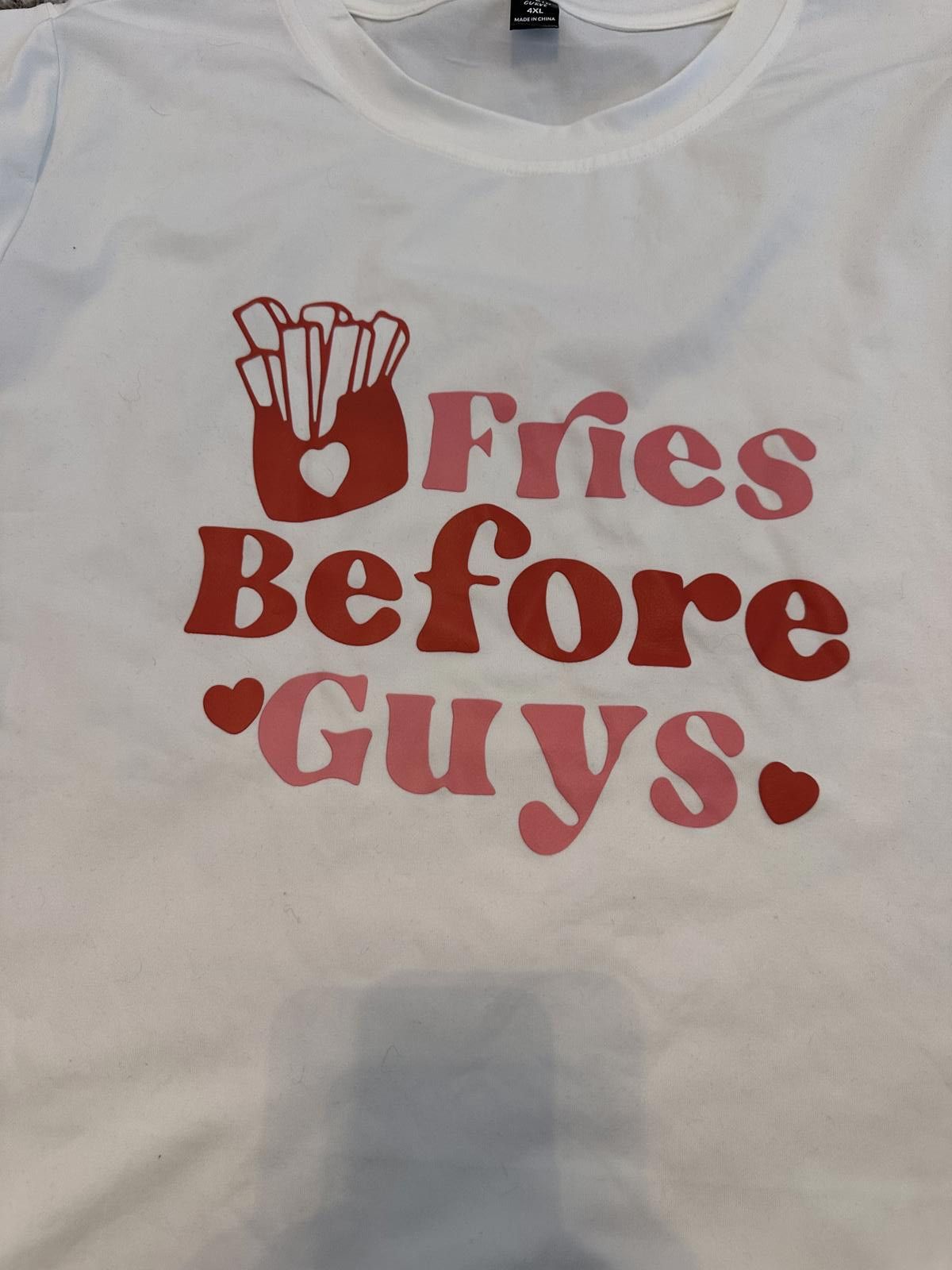 Shein SHEIN Curve 'Fries Before Guys' Tee - 4XL Size 4XL / US 24-26 - 3 Thumbnail