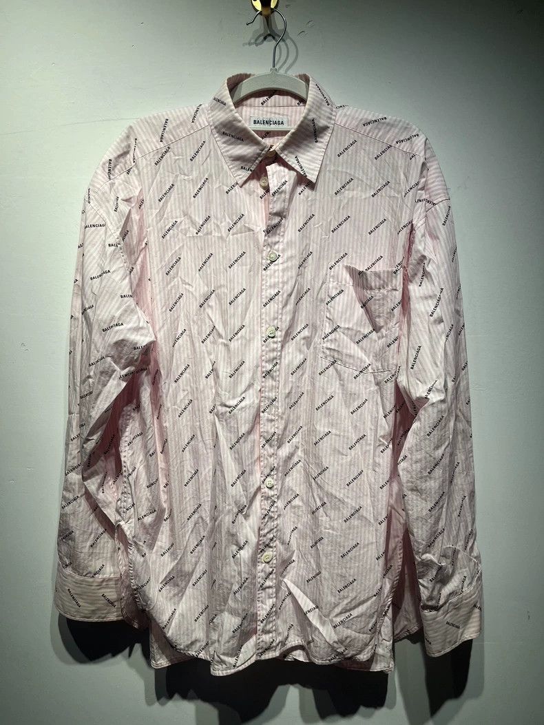 Balenciaga Balenciaga Logo Print Pink Shirt - dmc Size US S / EU 44-46 / 1 - 1 Thumbnail