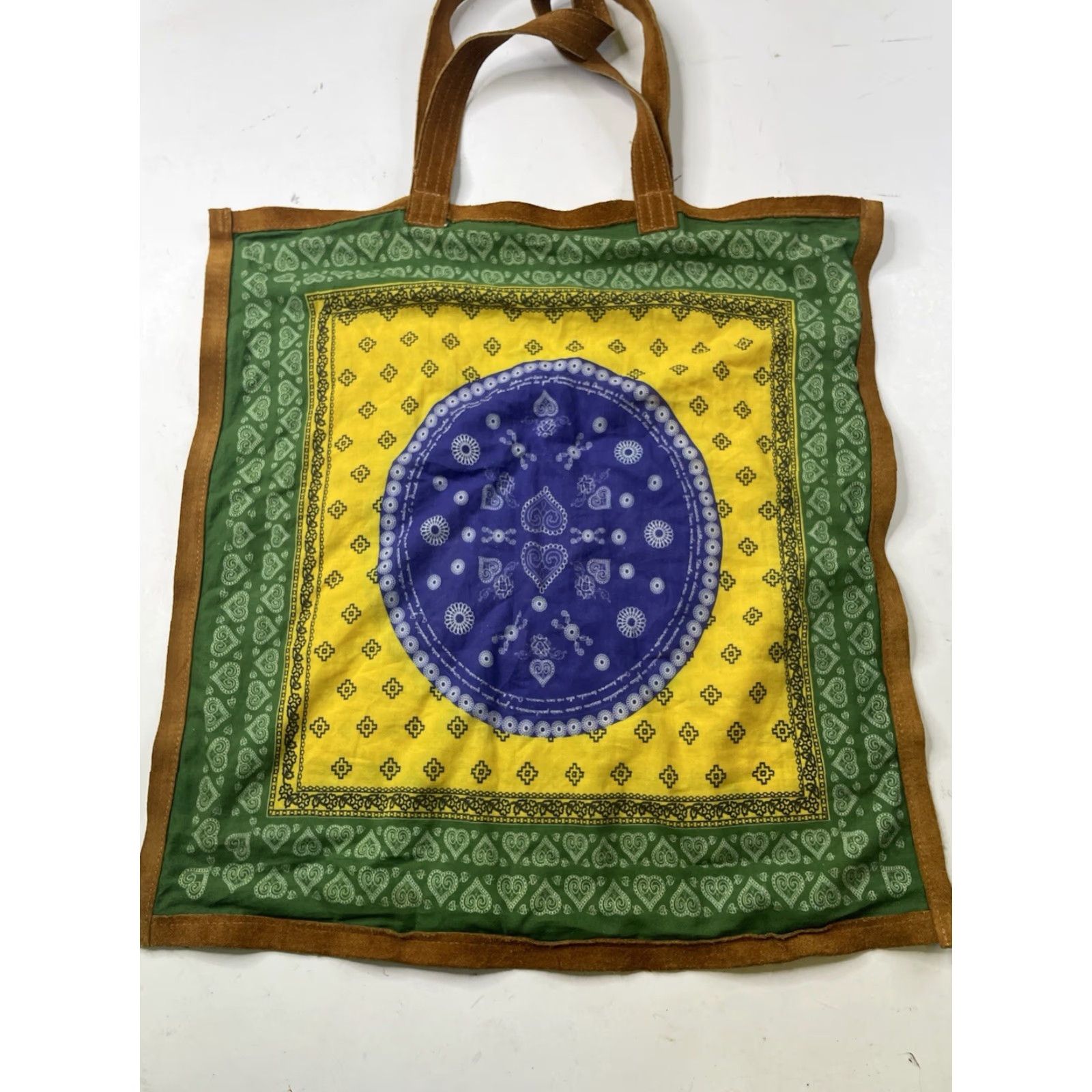 Farm Rio Farm Rio Rio De Janeiro Brazil Bandana Tote Bag Leather Multicolor Size ONE SIZE - 5 Thumbnail
