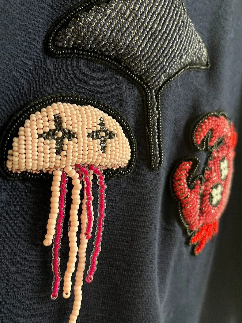 Louis Vuitton Louis Vuitton Navy Blue Ocean Beaded Short Sleeve Size US M / EU 48-50 / 2 - 5 Thumbnail