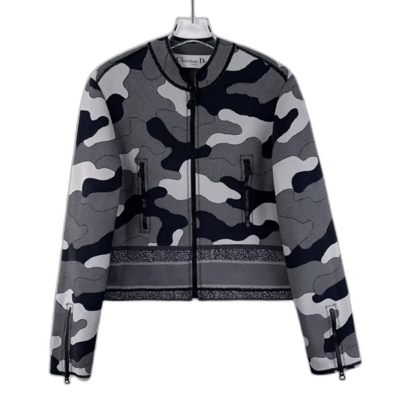 Dior Christian Dior Gray Camouflage Logo Jacket-2506 Size XS / US 0-2 / IT 36-38 - 1 Thumbnail