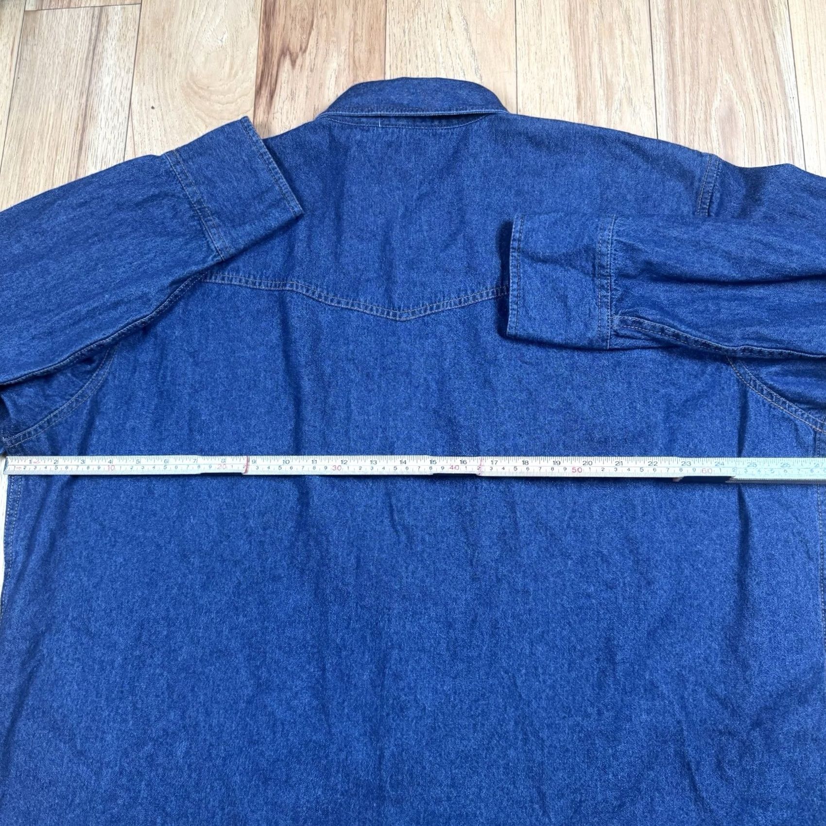 Vintage VINTAGE Ely Cattleman Shirt Denim Western Button-Up 2XLT Mes Mens Big & Tall Blue Pearl Snap Shirt Size US XXL / EU 58 / 5 - 5 Thumbnail