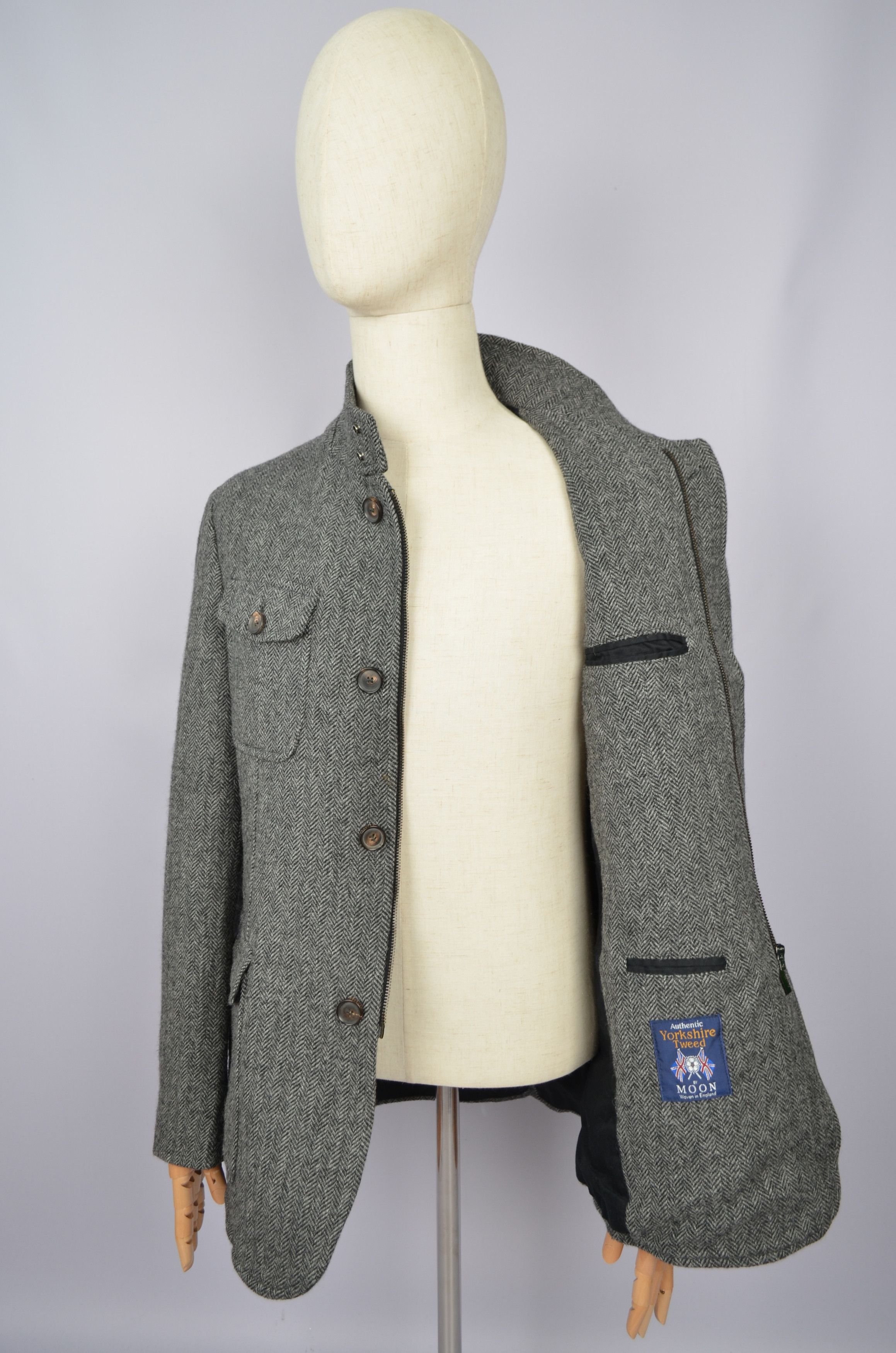 Designer Seventy Venezia Herringbone Yorkshire Tweed Wool Coat Jacket Size US M / EU 48-50 / 2 - 21 Thumbnail