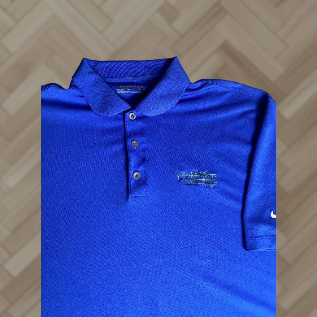 Nike Mens Nike Golf Polo Shirt Short Sleeve XL Blue Dri-Fit Golf Polo Shirt Nike Brand Logo Size US XL / EU 56 / 4 - 1 Thumbnail