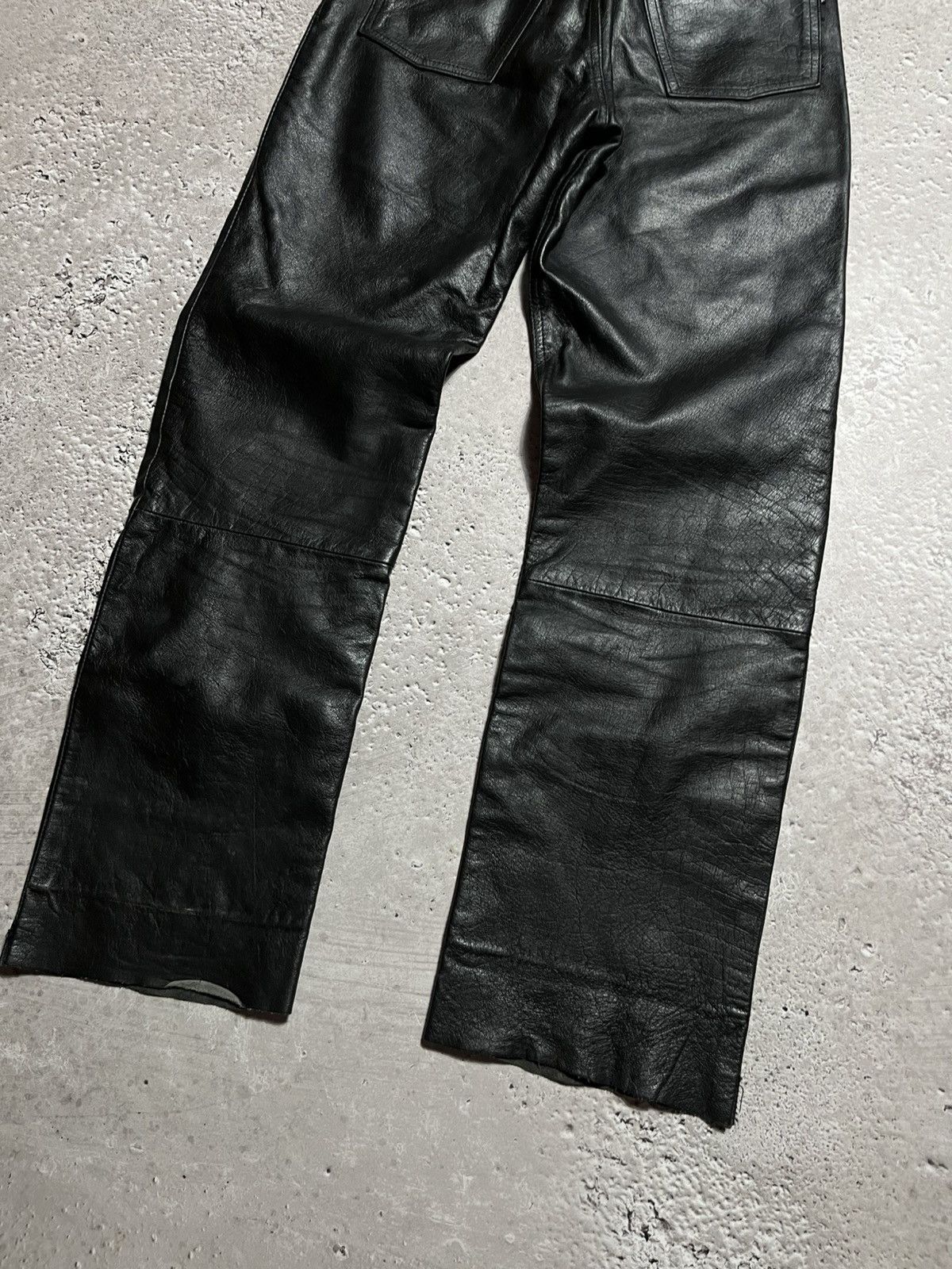 Japanese Brand × Leather Vintage Black Avant-Garde Real Leather Pants with Edgy Style Size US 30 / EU 46 - 5 Thumbnail