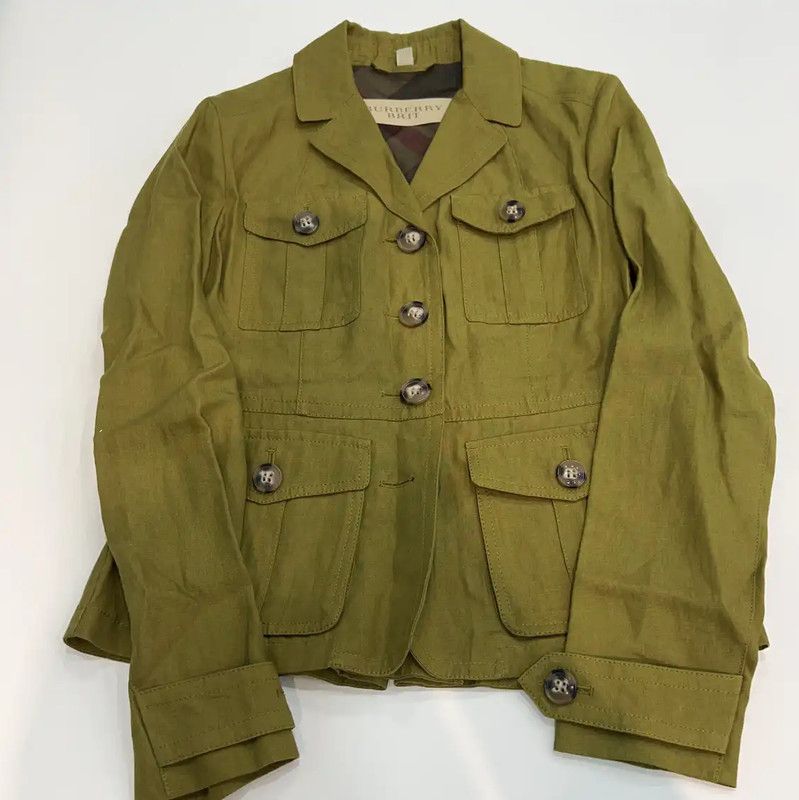 Burberry Burberry Green Cotton Women's Jacket Size S / US 4 / IT 40 - 1 Thumbnail