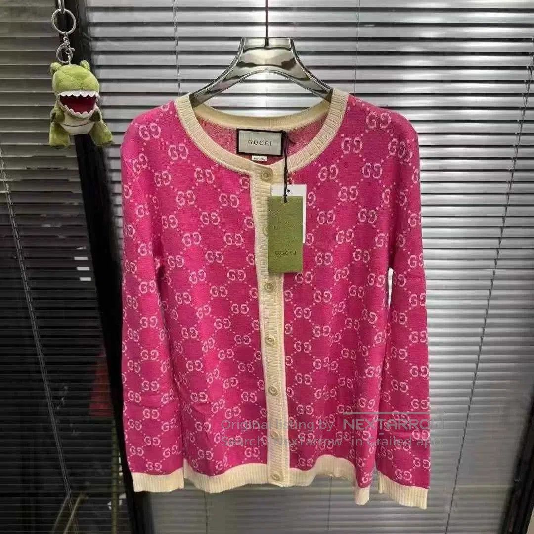 Gucci Gucci Pink Double G Print Cardigan. Size M / US 6-8 / IT 42-44 - 1 Thumbnail