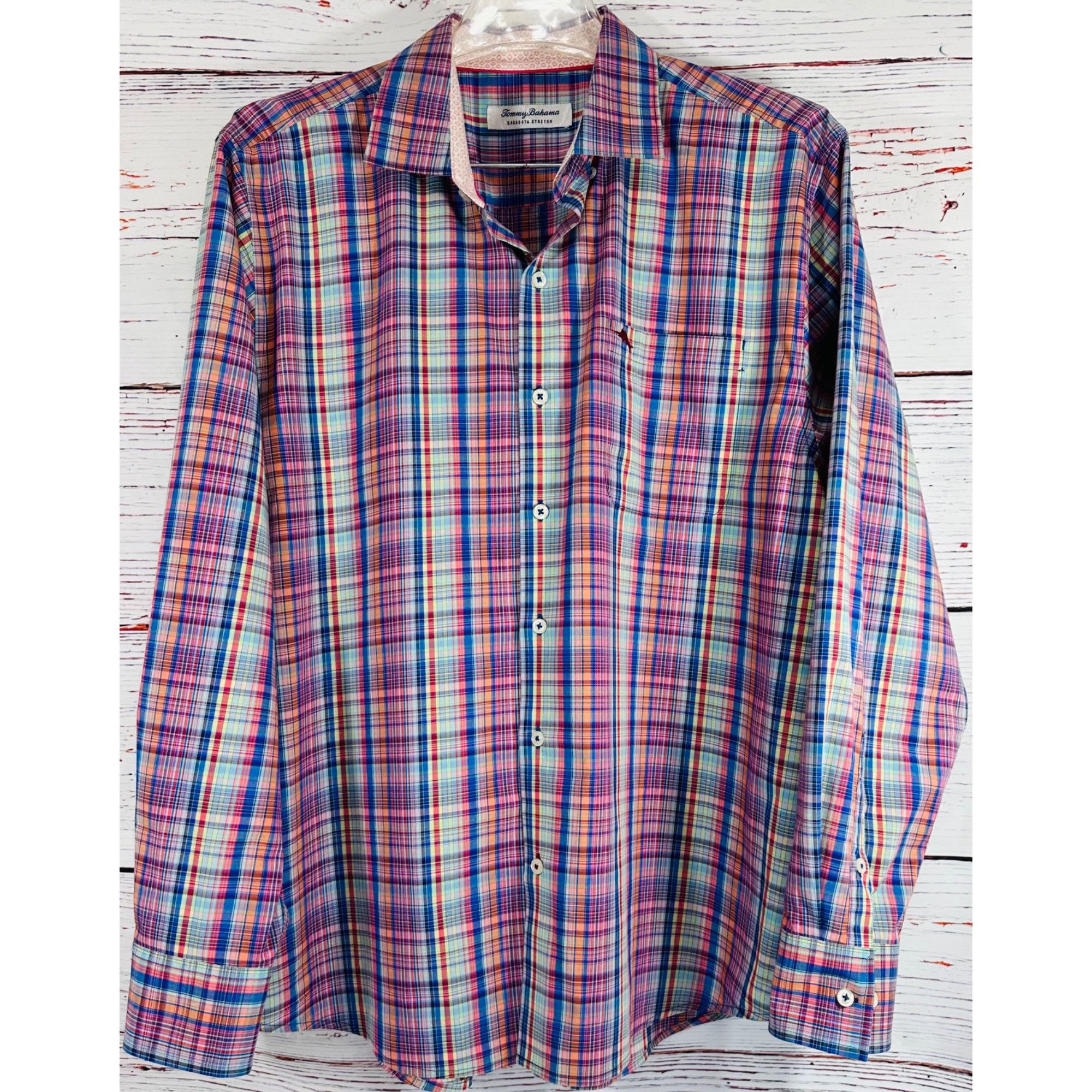 Tommy Bahama Tommy Bahama Sarasota Stretch Multicolor Plaid Long Sleeve B Size US L / EU 52-54 / 3 - 11 Thumbnail