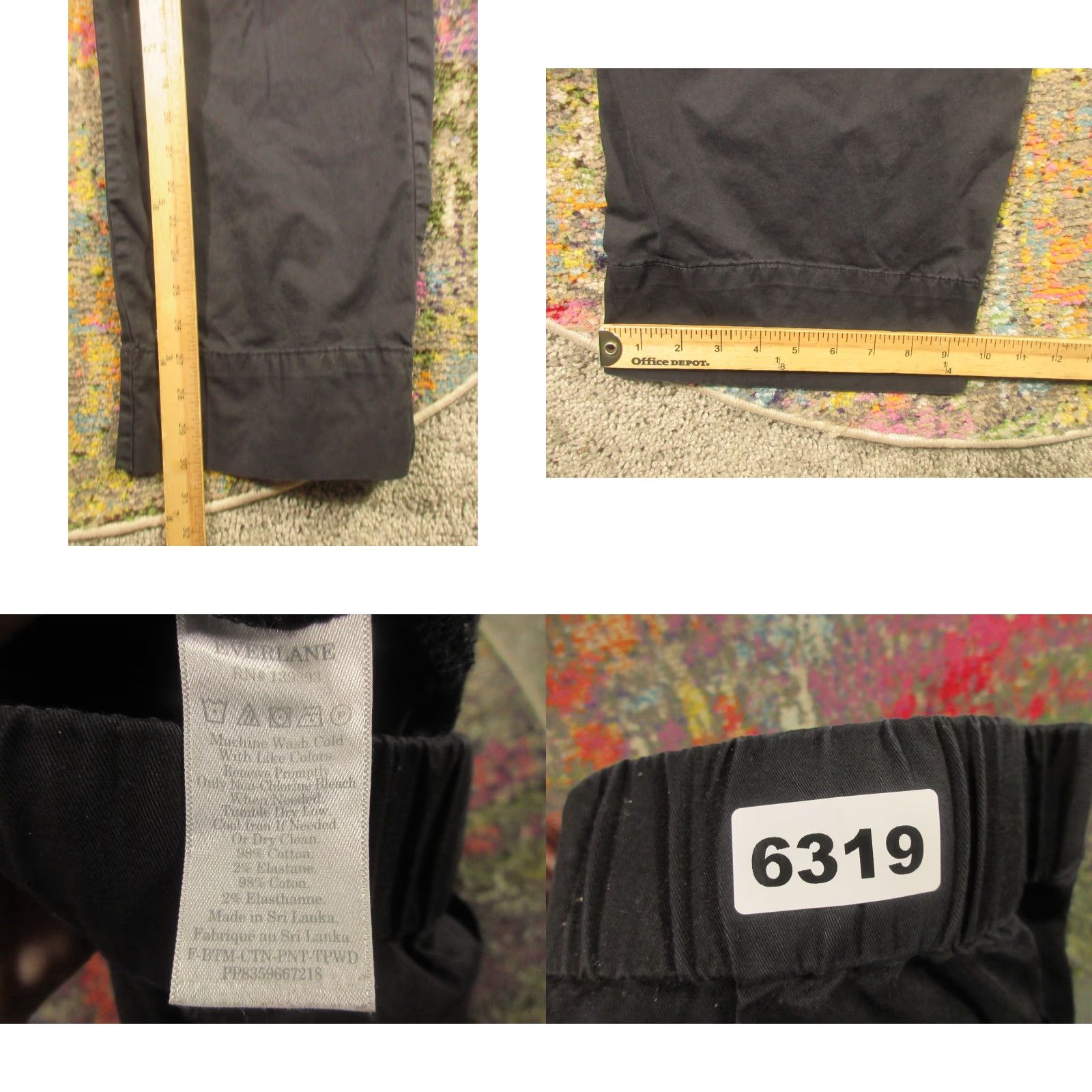 Everlane Everlane Pants Women’s 8 Black Utility Straight Leg Cotton Spandex Stretch Waist Ankle Denim Zipper Modern Casual Women Size 30" / US 8 / IT 44 - 8 Thumbnail