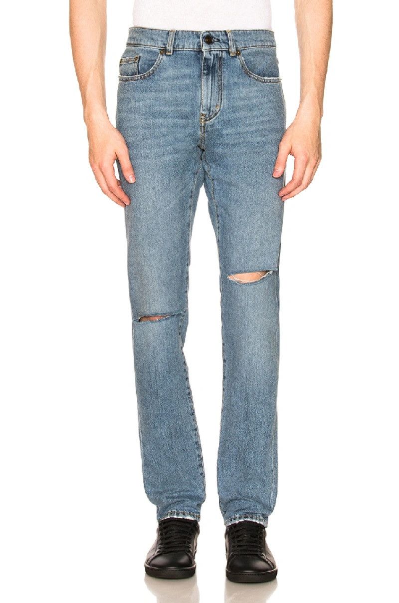 image of Saint Laurent Paris - S/s 18 - D02 Distressed Denim Jean, Men's (Size 31)