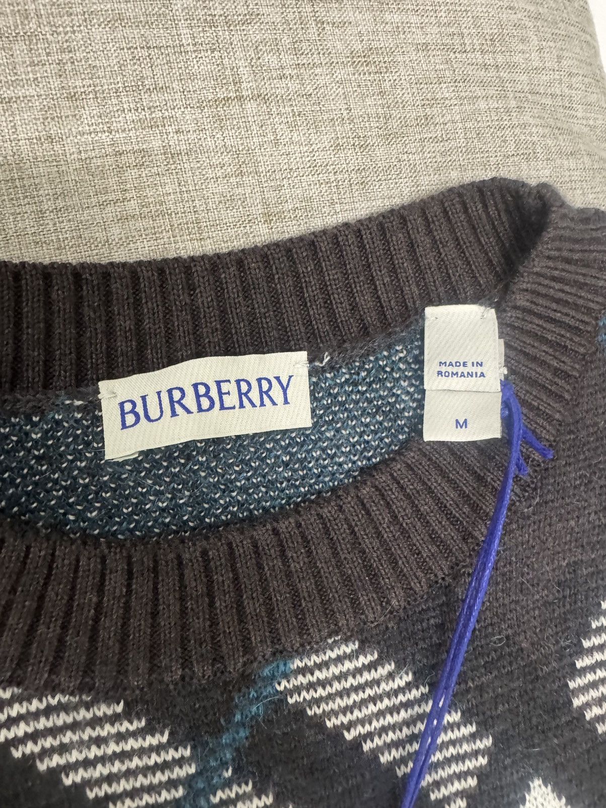 Burberry Burberry Nova Check Wool-Blend Sweater Size M / US 6-8 / IT 42-44 - 4 Thumbnail