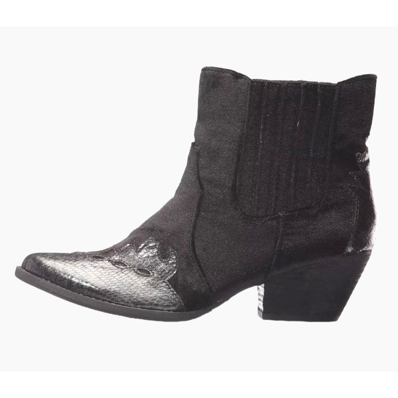 Other VERY VOLATILE Black Velvet Western Ankle Boots | US Wm 7 NEW Size US 7 / IT 37 - 2 Thumbnail