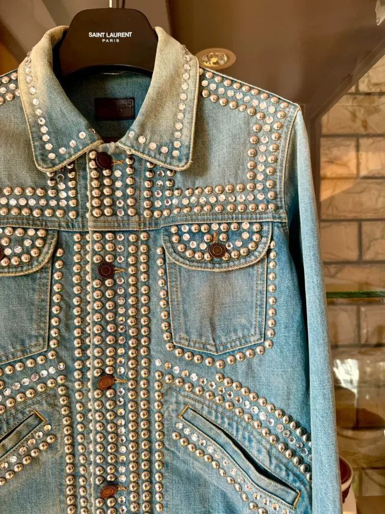 Saint Laurent Paris Saint Laurent Paris 16SS Rivet Denim Jacket-2507 Size US XS / EU 42 / 0 - 8 Thumbnail