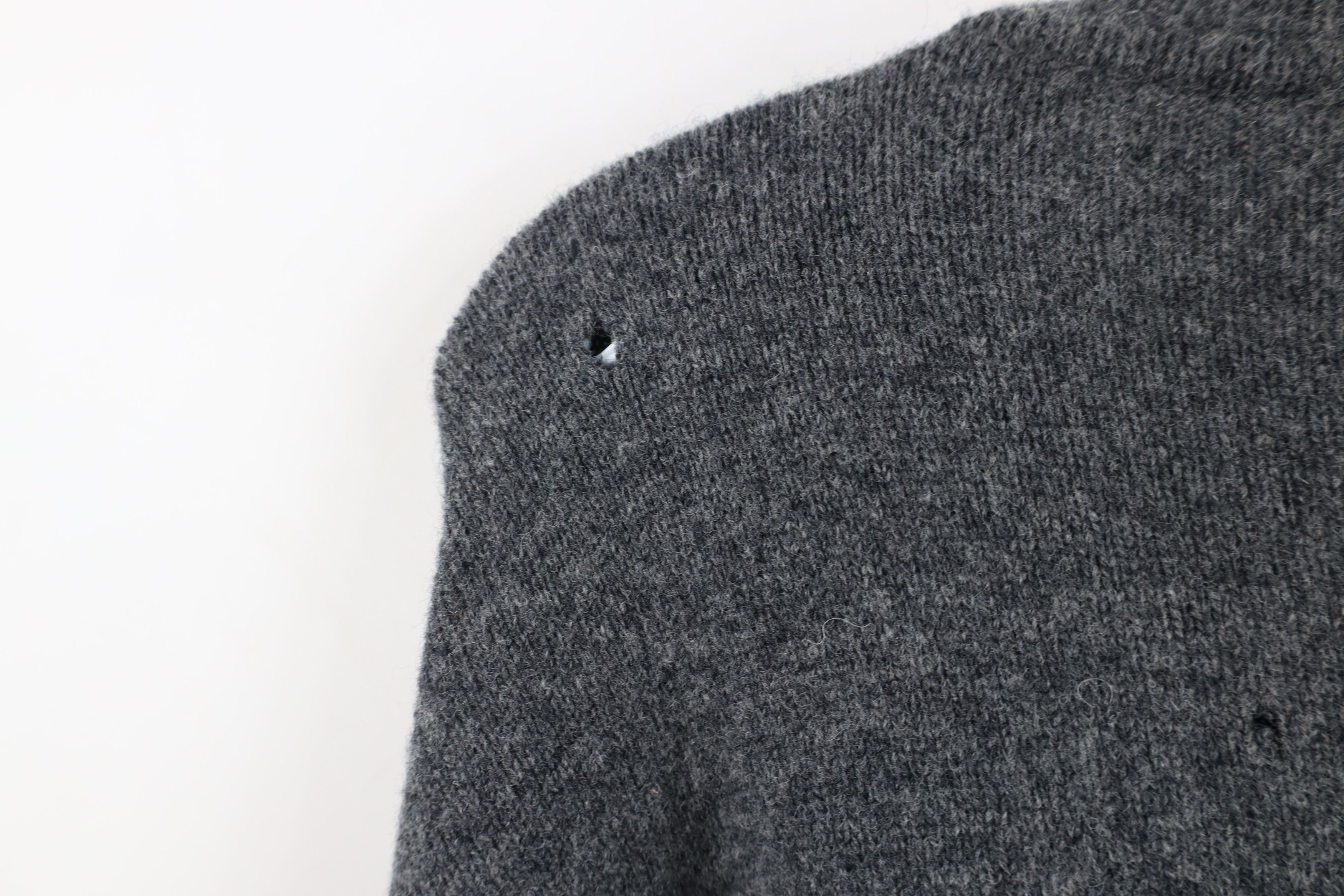 Vintage Vintage 90s Streetwear Wool Chunky Cable Knit Sweater Gray Size US XXL / EU 58 / 5 - 8 Thumbnail