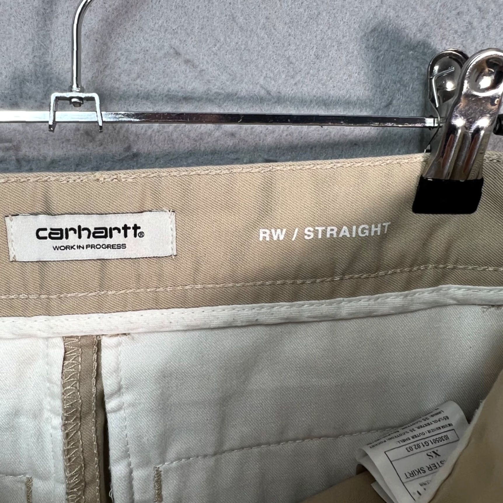 Carhartt Carhartt WIP Womens XS Master Skirt Straight Beige Workwear Size 28" / US 6 / IT 42 - 3 Thumbnail