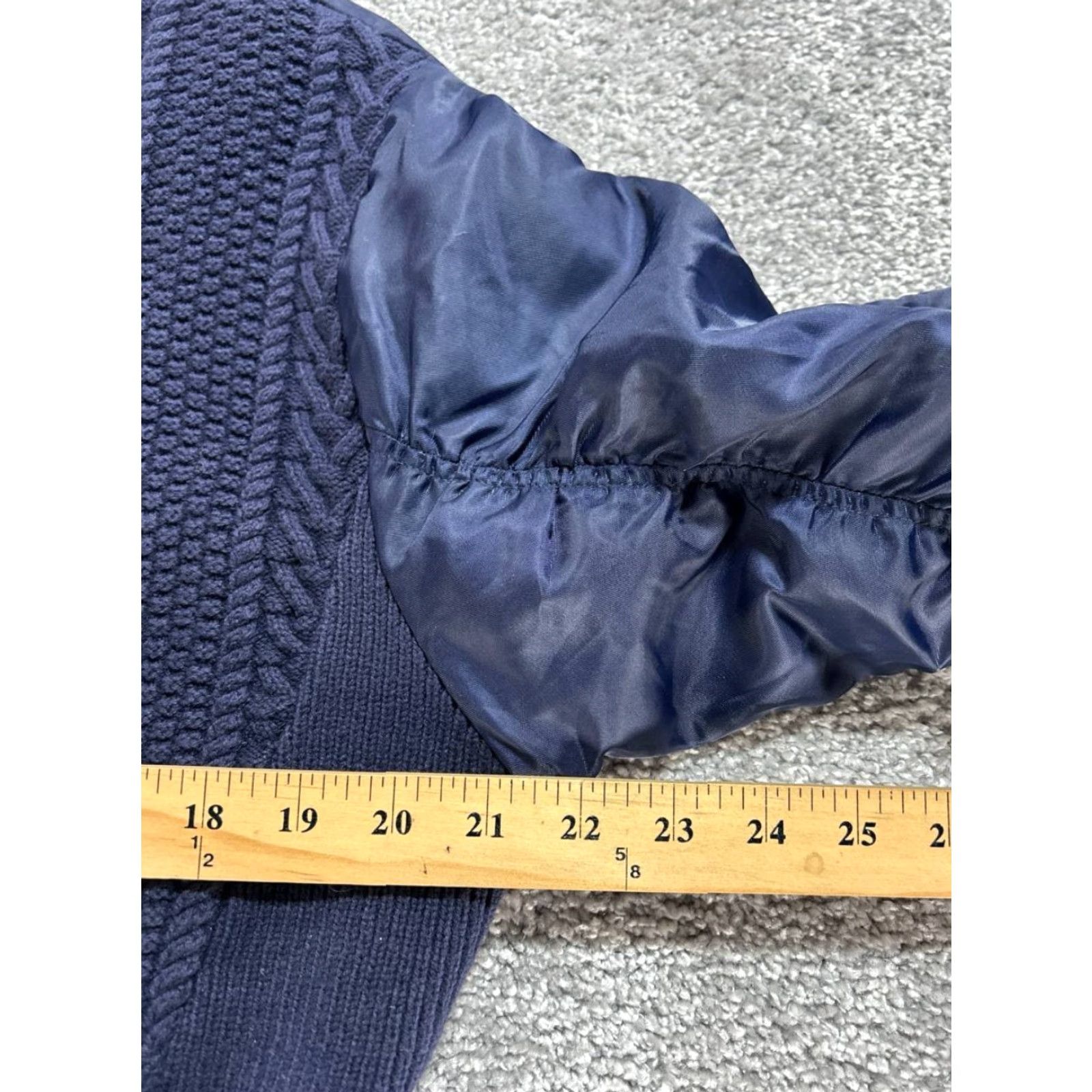 Zara Zara Jacket Womens Medium Blue Ribbed Cable Knit Sweater V Neck Button Front Size M / US 6-8 / IT 42-44 - 7 Thumbnail