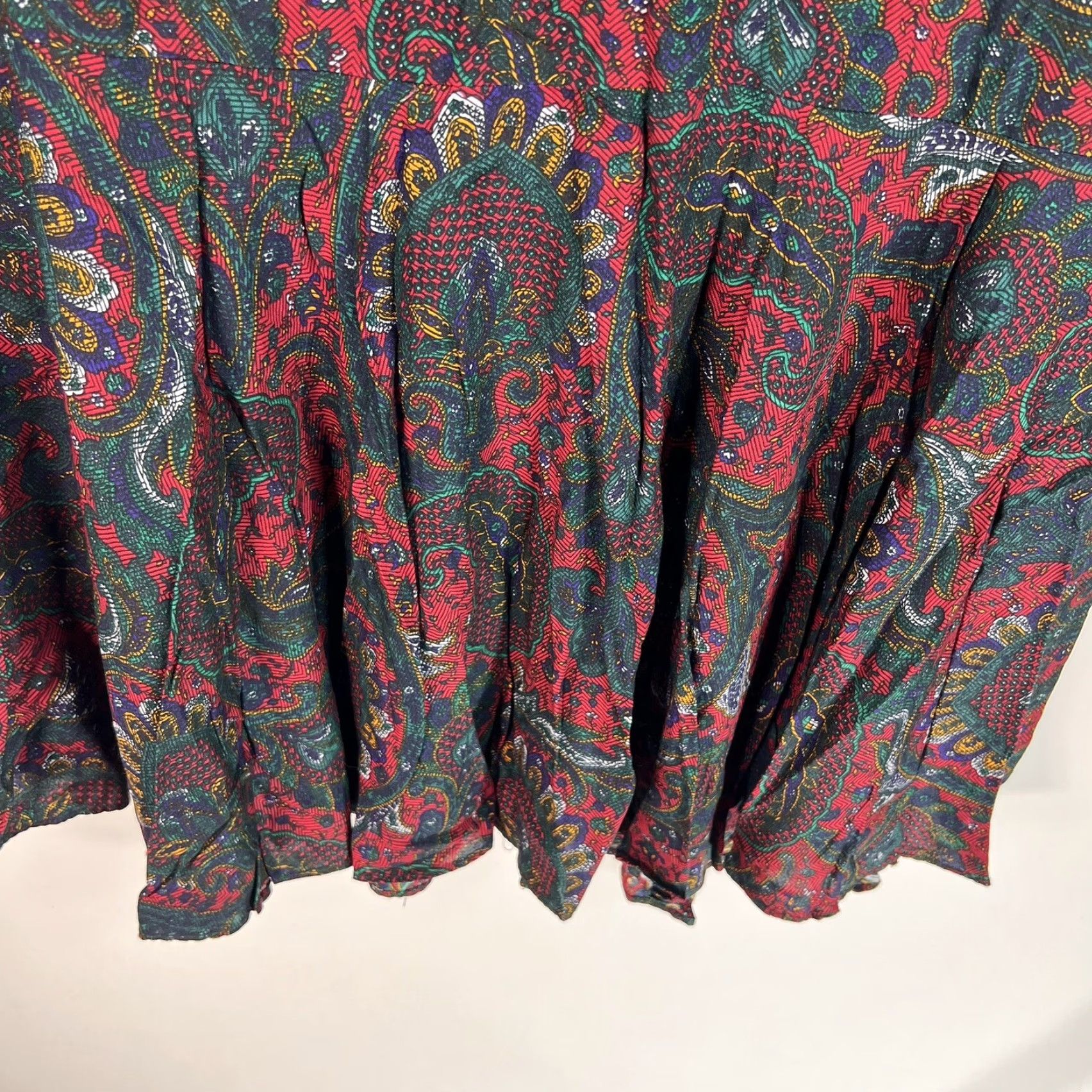 Vintage VINTAGE True Vintage Floral Paisley Pleated Drop Waist Dress Women's Size 14 Red Size XL / US 12-14 / IT 48-50 - 5 Thumbnail