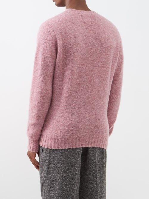 Jil Sander o1y1124 Cool Crew-Neck Wool Sweater in Pink Size US M / EU 48-50 / 2 - 5 Thumbnail