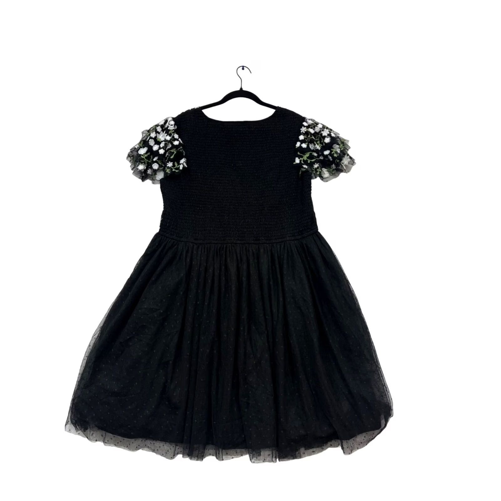 Vintage Jessakae 2XL Black Floral Embroidered Dress Womens Plus Size Midi Embroidered Floral Style Fit & Flare Summer Spring Size XXL / US 16-18 / IT 52-54 - 2 Thumbnail