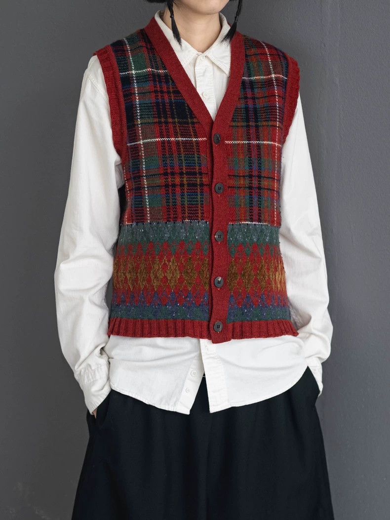 Kenzo KENZO Red checkered knit vest vintage Size M / US 6-8 / IT 42-44 - 4 Thumbnail