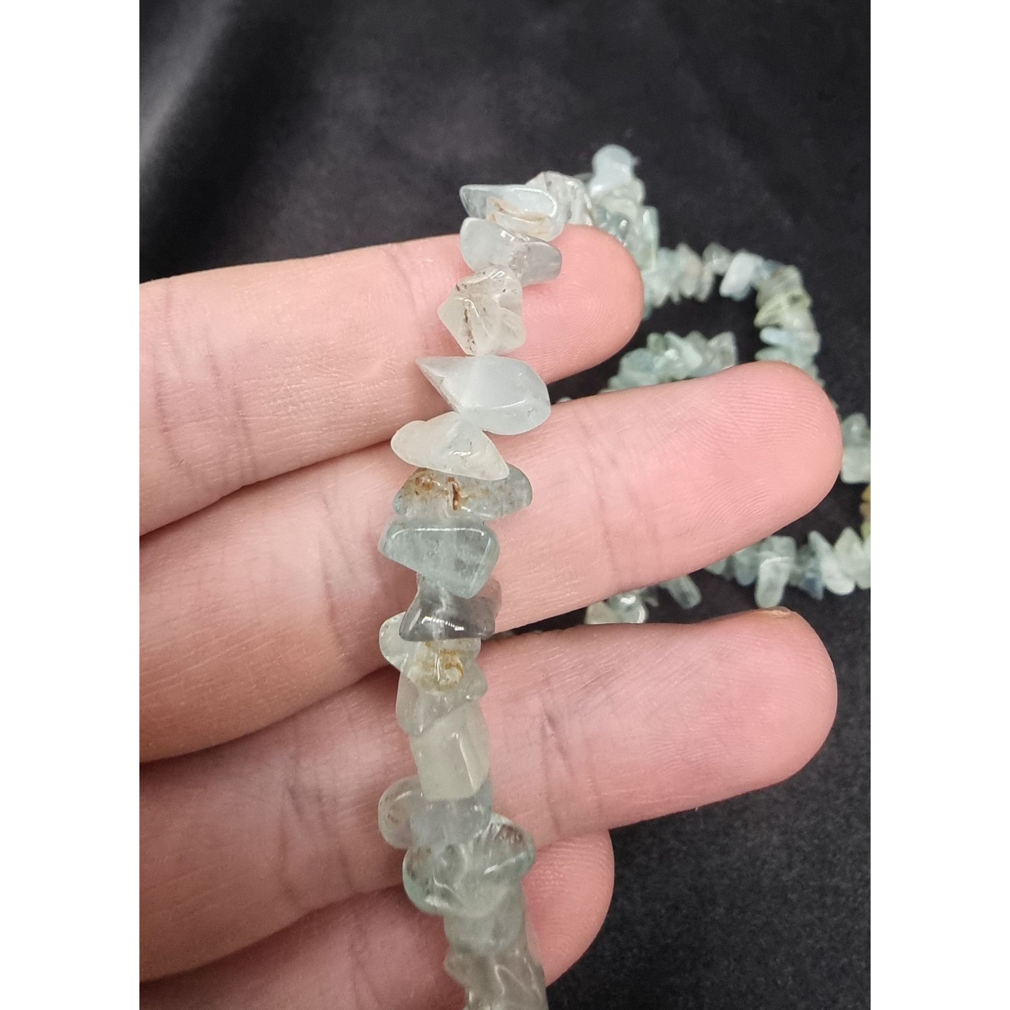 Vintage Long Natural Aquamarine Chip Bead Necklace Size ONE SIZE - 5 Thumbnail