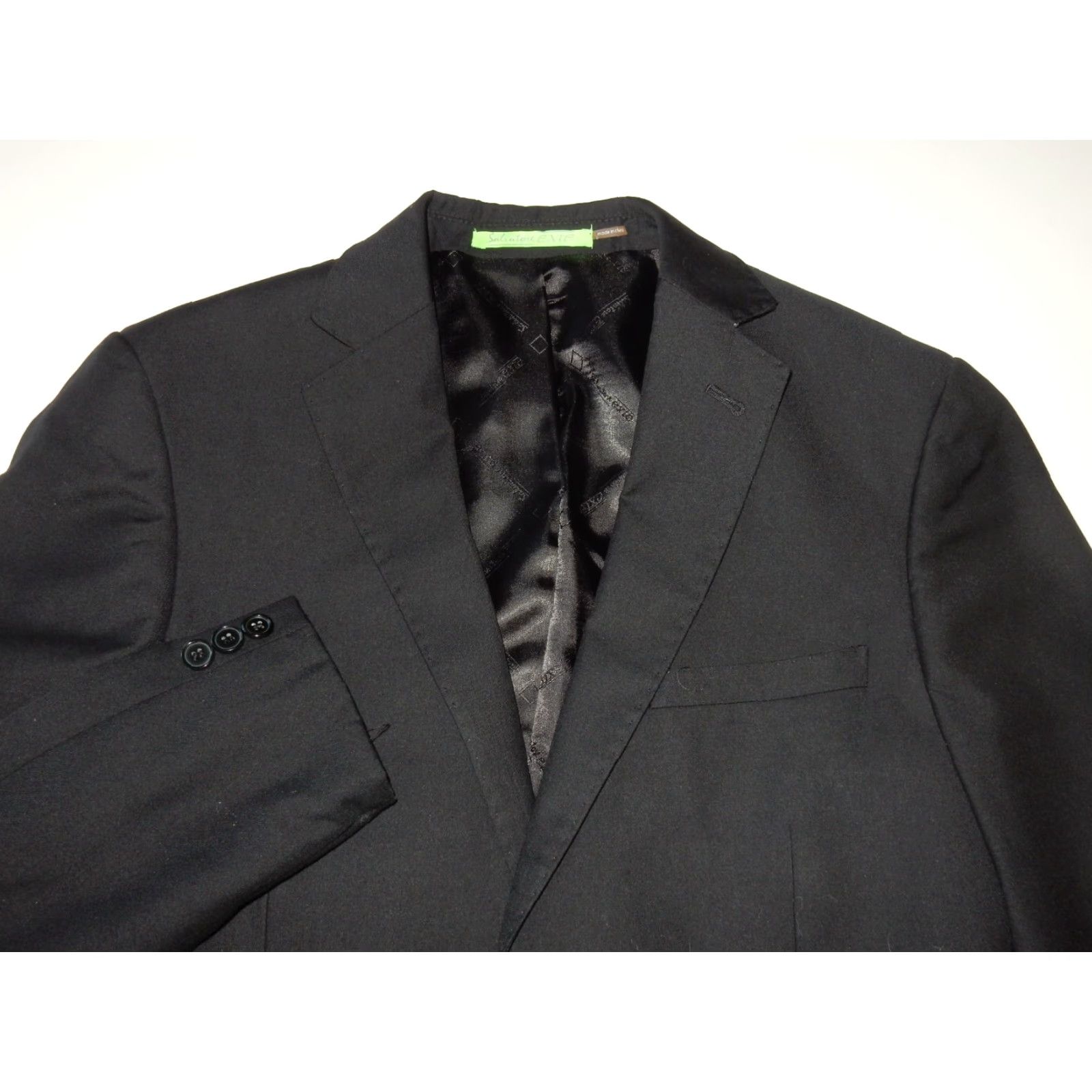 Salvatore Ferragamo Salvatore Exte Men's Blazer Sport Coat Jacket Size 46 EUR/36 US Black Polyester&Viscose Regular Men 1 Piece Size 46R - 2 Thumbnail