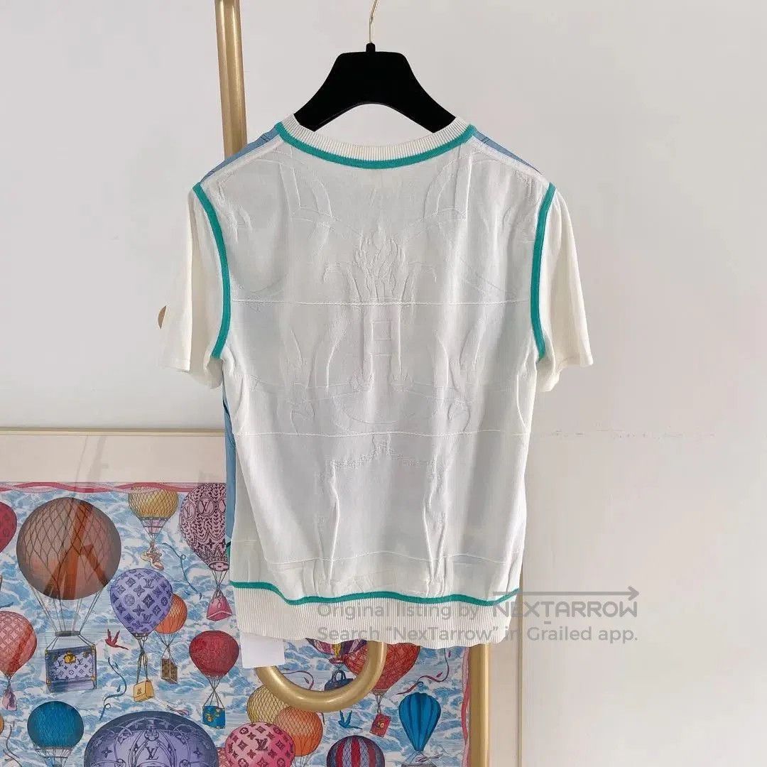 Hermes Hermes Blue Silk T-Shirt Size 34. Size XXS / US 00 / IT 34 - 2 Thumbnail