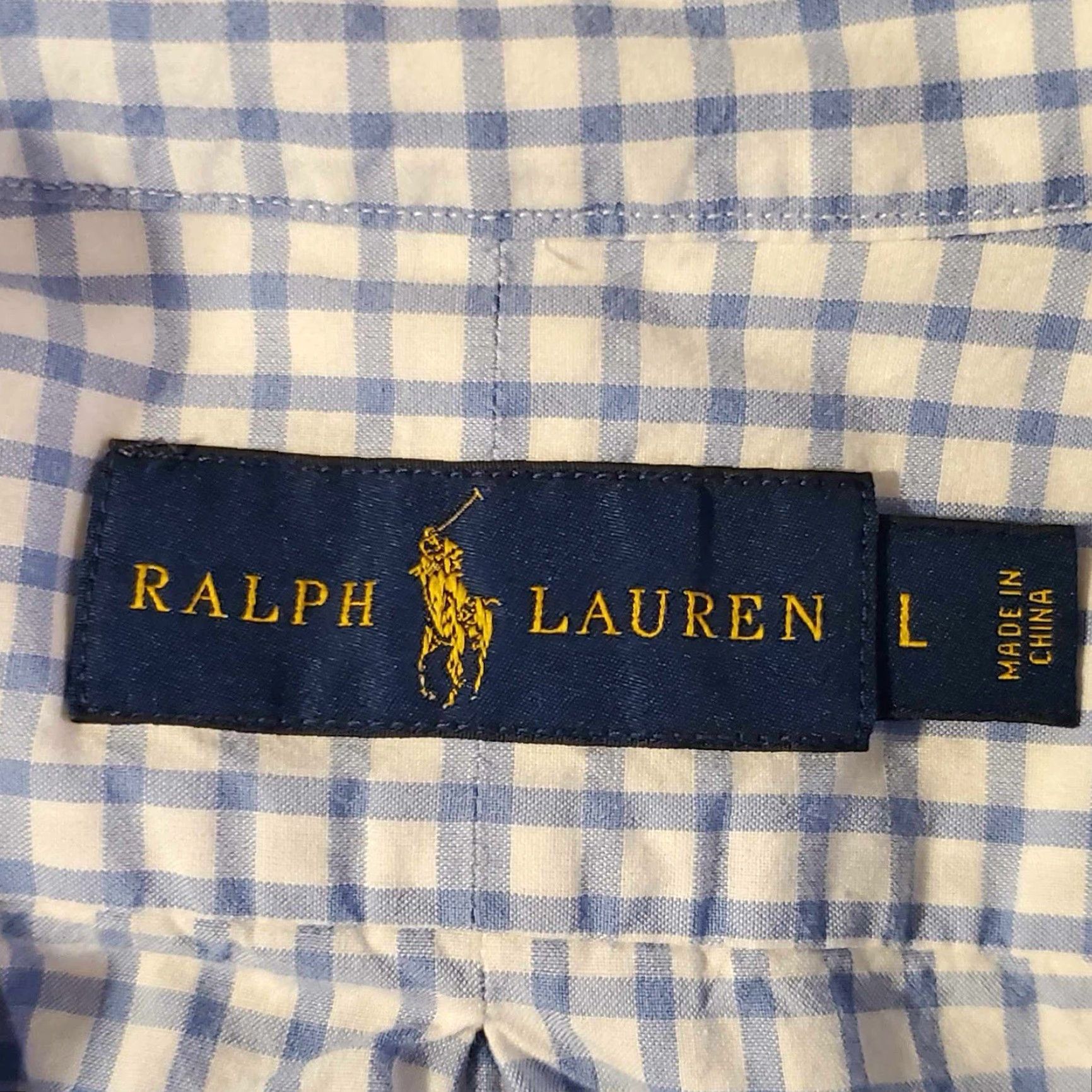 Polo Ralph Lauren Polo Ralph Lauren Shirt L Mens Blue Gingham Check Custom Fit Short Sleeve Shirt Size US L / EU 52-54 / 3 - 2 Thumbnail