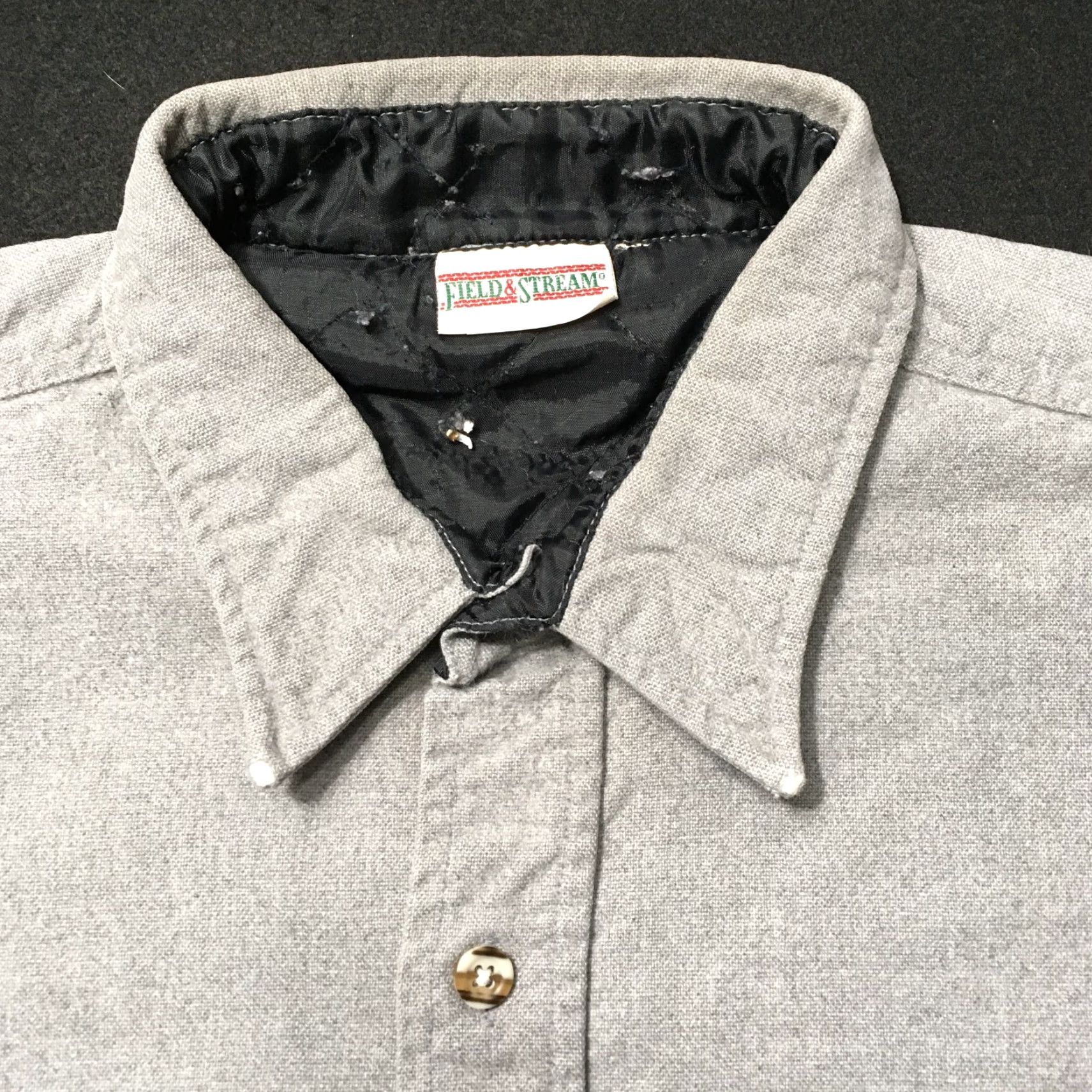 Vintage Field & Stream VTG Button-Up Shirt XL Gray Heavyweight Flannel Mens sash Size US XL / EU 56 / 4 - 2 Thumbnail