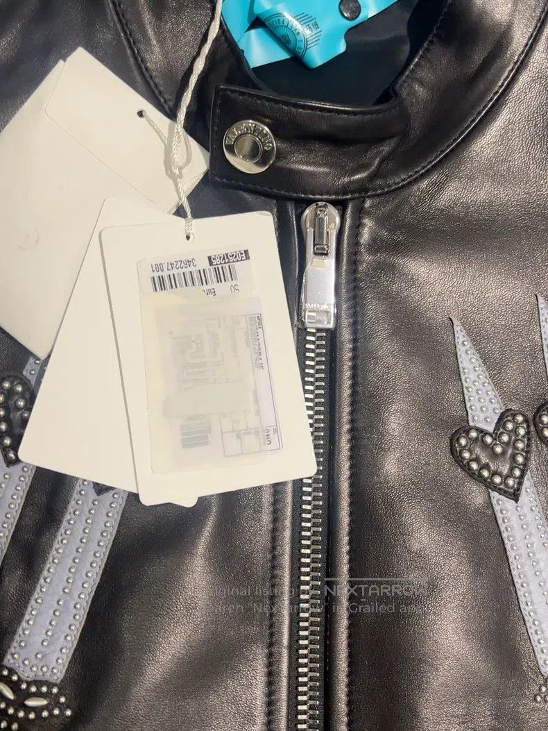 Valentino Valentino Leather jacket with a stand-up collar zipper cas Size US L / EU 52-54 / 3 - 4 Thumbnail