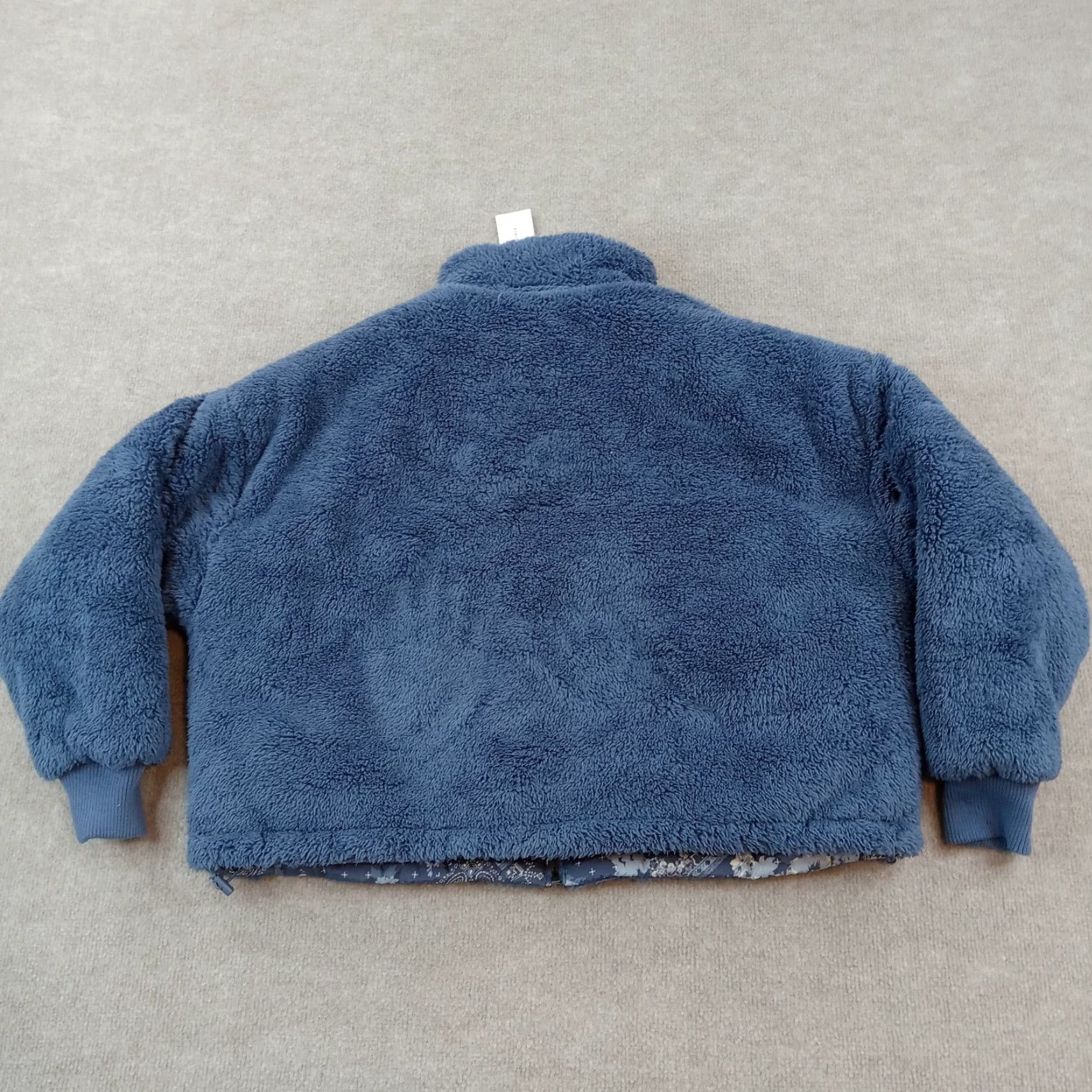 American Eagle Outfitters American Eagle Womens Blue Fuzzy Cropped Mid-Length Zip Up Jacket XS Size XS / US 0-2 / IT 36-38 - 7 Thumbnail