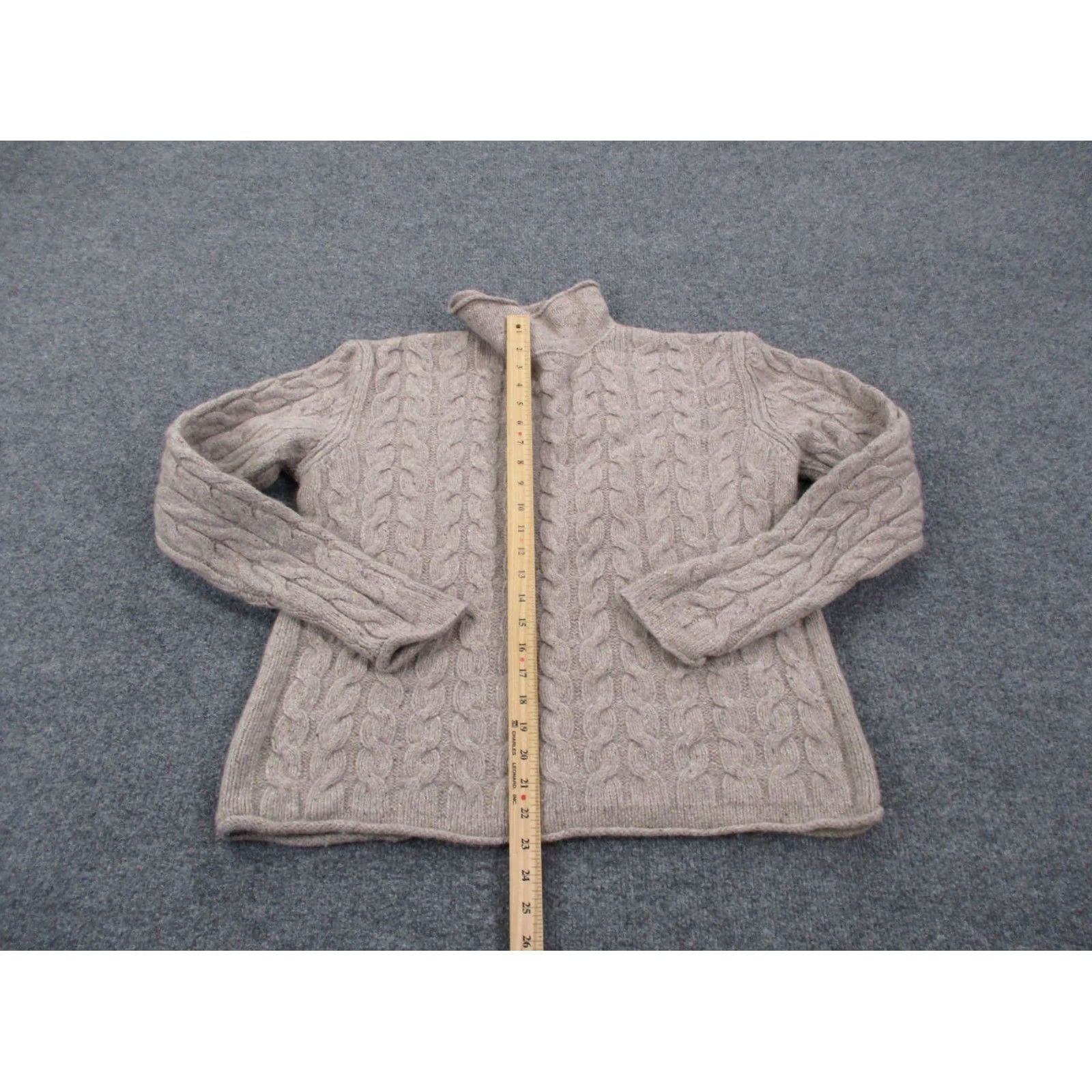 Vintage Irelandseye Wool Silk Cable-Knit Pullover Beige L Womens Sweater Christmas Fall Winter Casual Womens Pullover Knit Thermal Logo Irelandseye Size L / US 10 / IT 46 - 3 Thumbnail