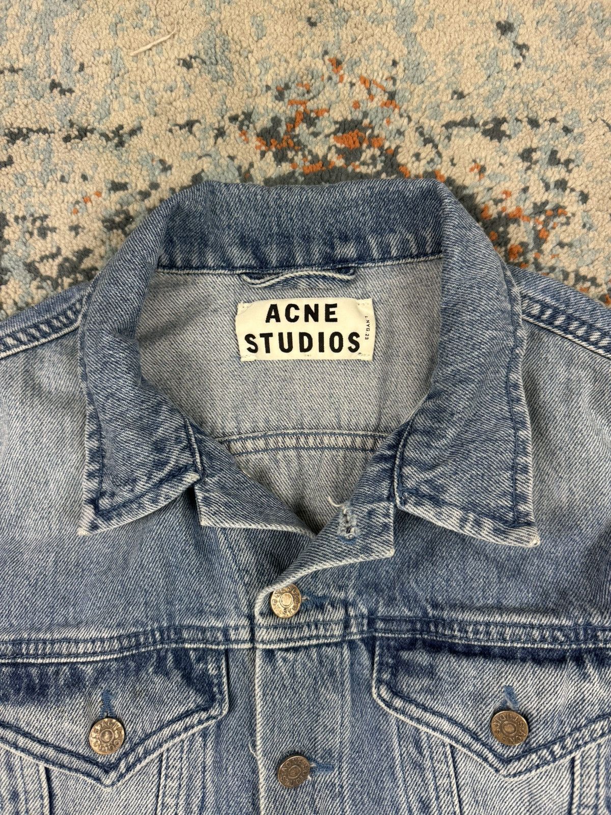Acne Studios Vintage 00s Acne Studios Tag Light cropped denim jacket Size XS / US 0-2 / IT 36-38 - 9 Thumbnail