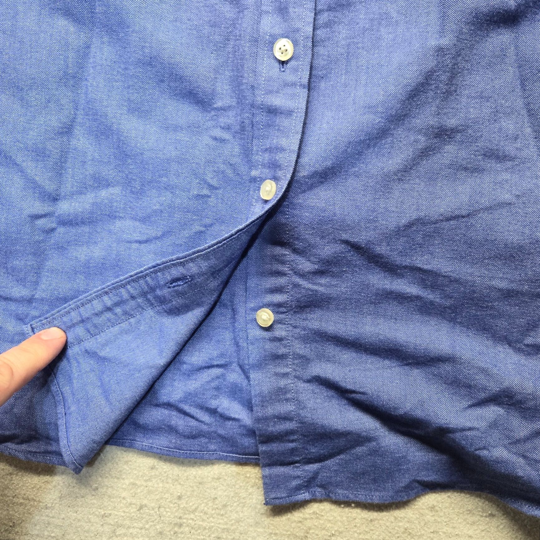 Lands' End Lands' End Solid Blue Long Sleeve Button-Down Shirt Adult Men XL Blue Shirt Button-Up Men XL Lands' End Size US XL / EU 56 / 4 - 7 Thumbnail