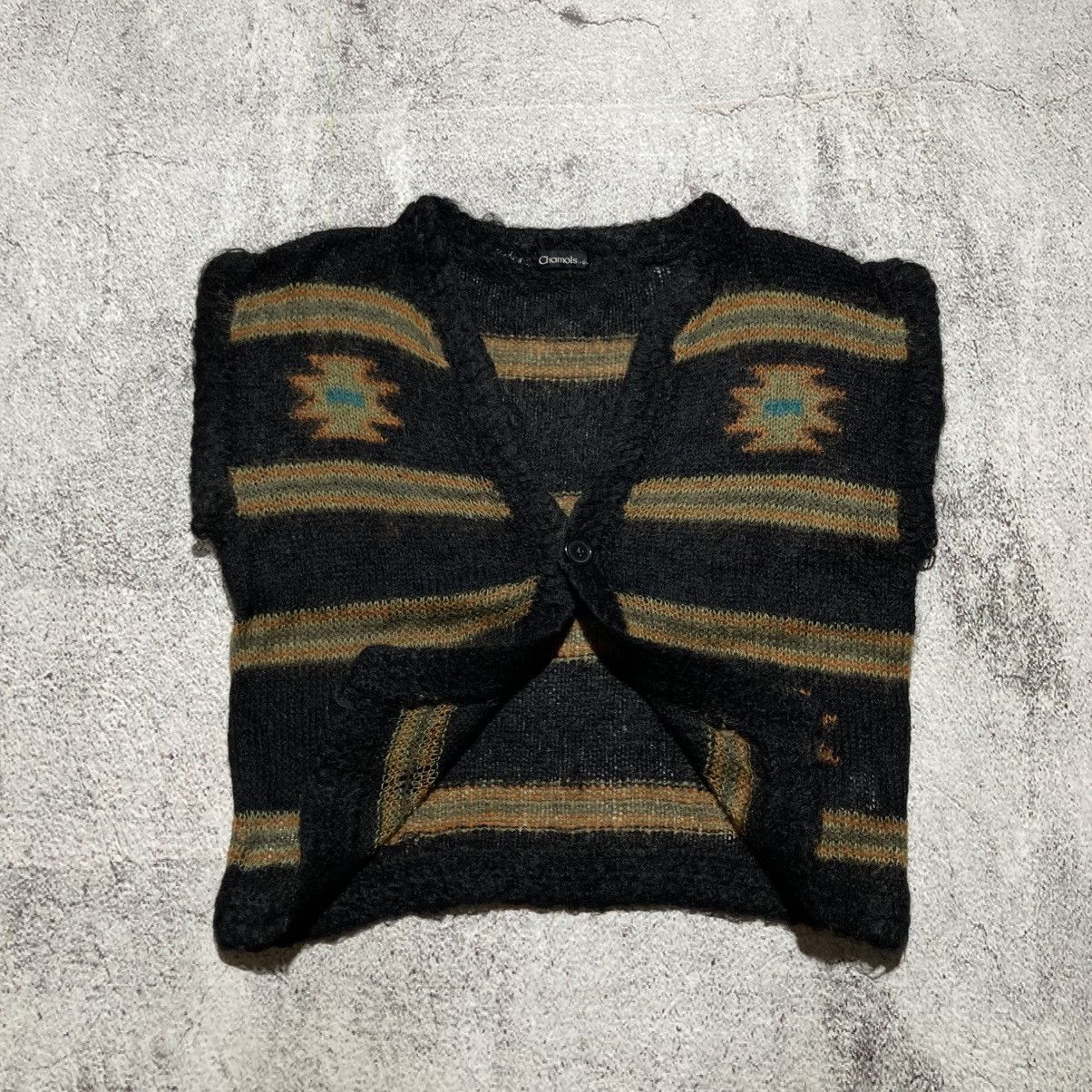 Japanese Brand 2000s Chamois Navajo Motif Mohair Wool Knit Vest Black Size US L / EU 52-54 / 3 - 7 Thumbnail